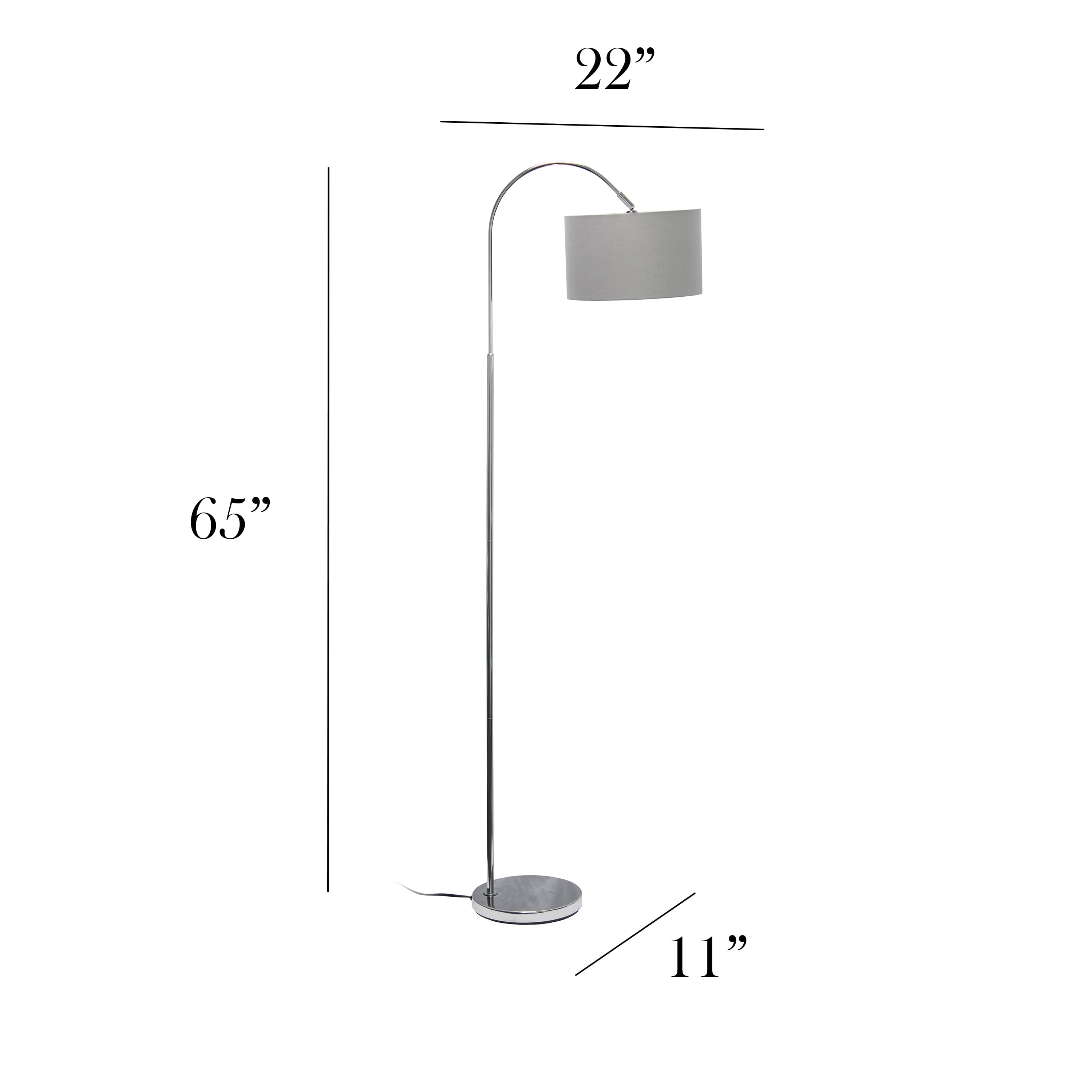 Simple Designs 65&#x22; Arched Brushed Nickel Floor Lamp