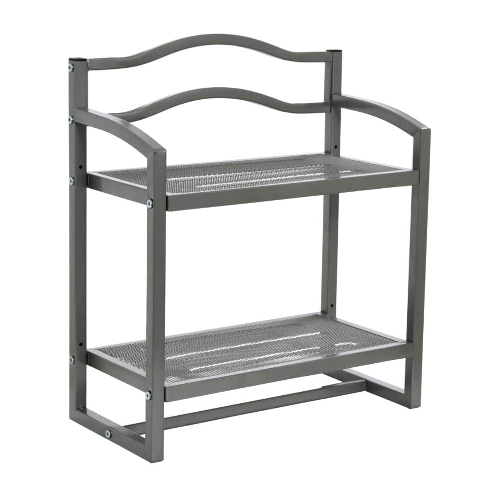 Household Essentials 2-Tier Metal Wall Mount Bathroom Shelf