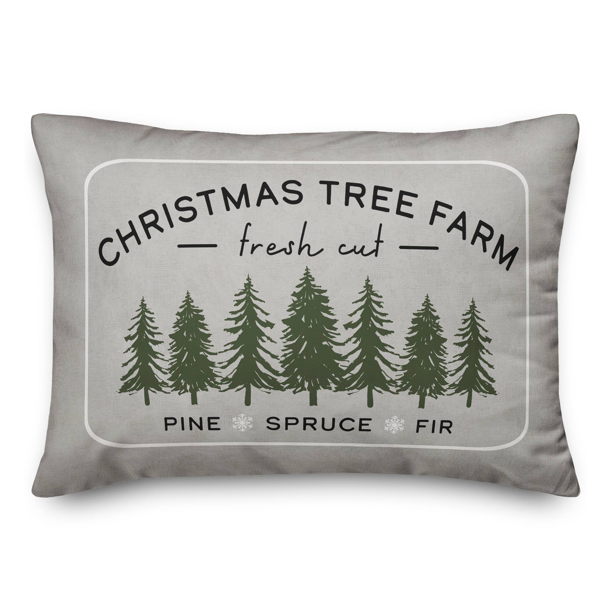 Christmas Tree Farm 20&#x22; x 14&#x22; Spun Poly Pillow