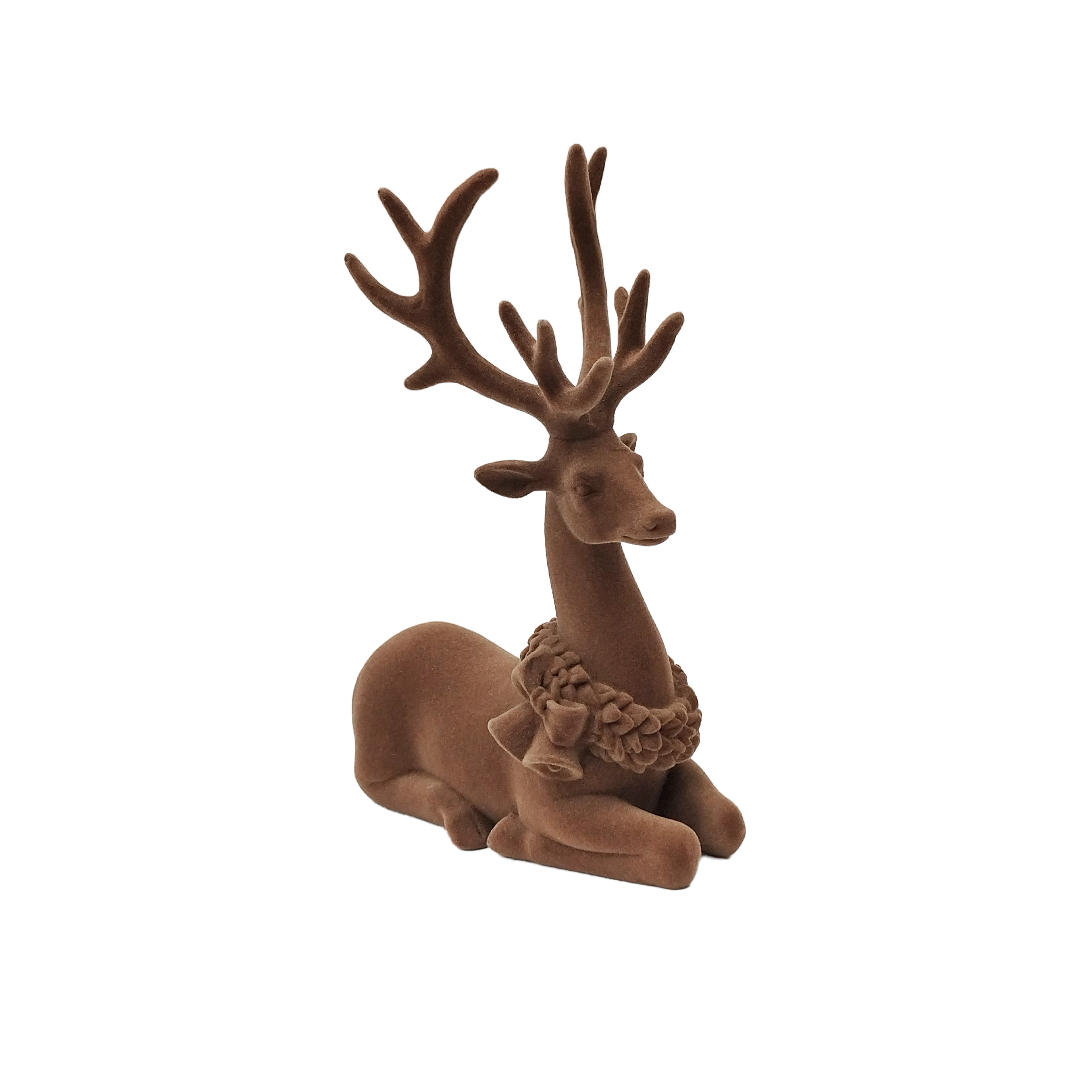 9&#x22; Flocked Deer D&#xE9;cor by Ashland&#xAE;