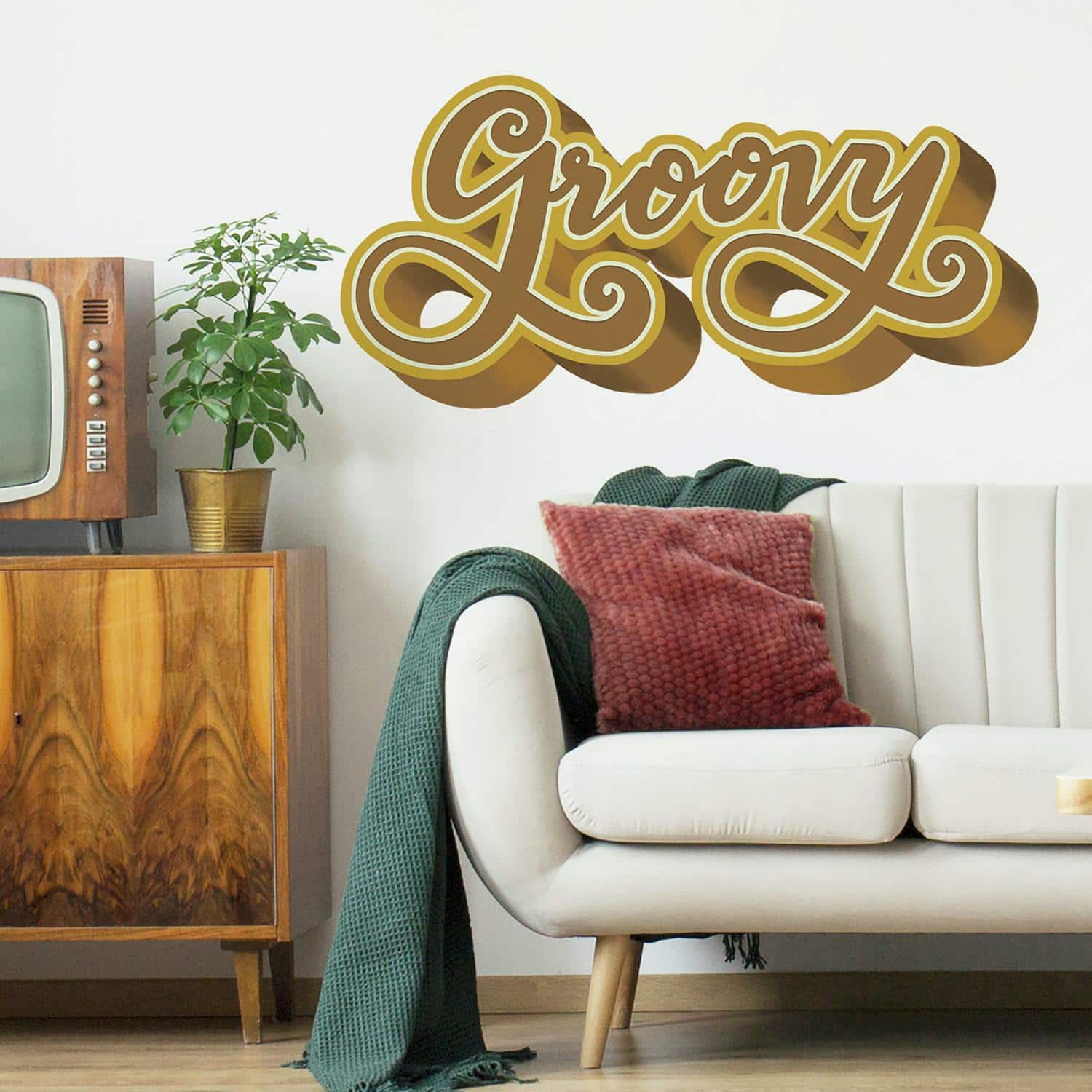 RoomMates Groovy Retro Peel &#x26; Stick Giant Wall Decal
