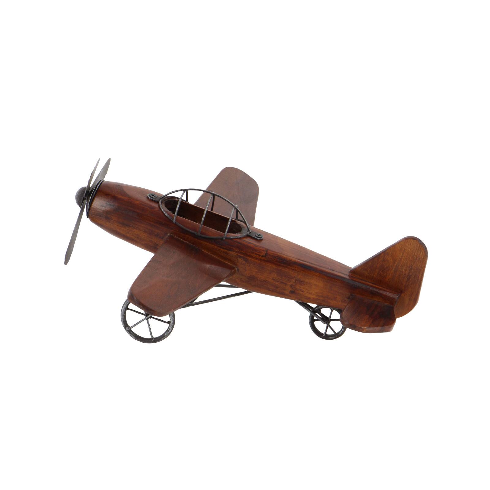 Brown Wood Vintage Sculpture, Airplane 9&#x22; x 16&#x22; x 14&#x22;