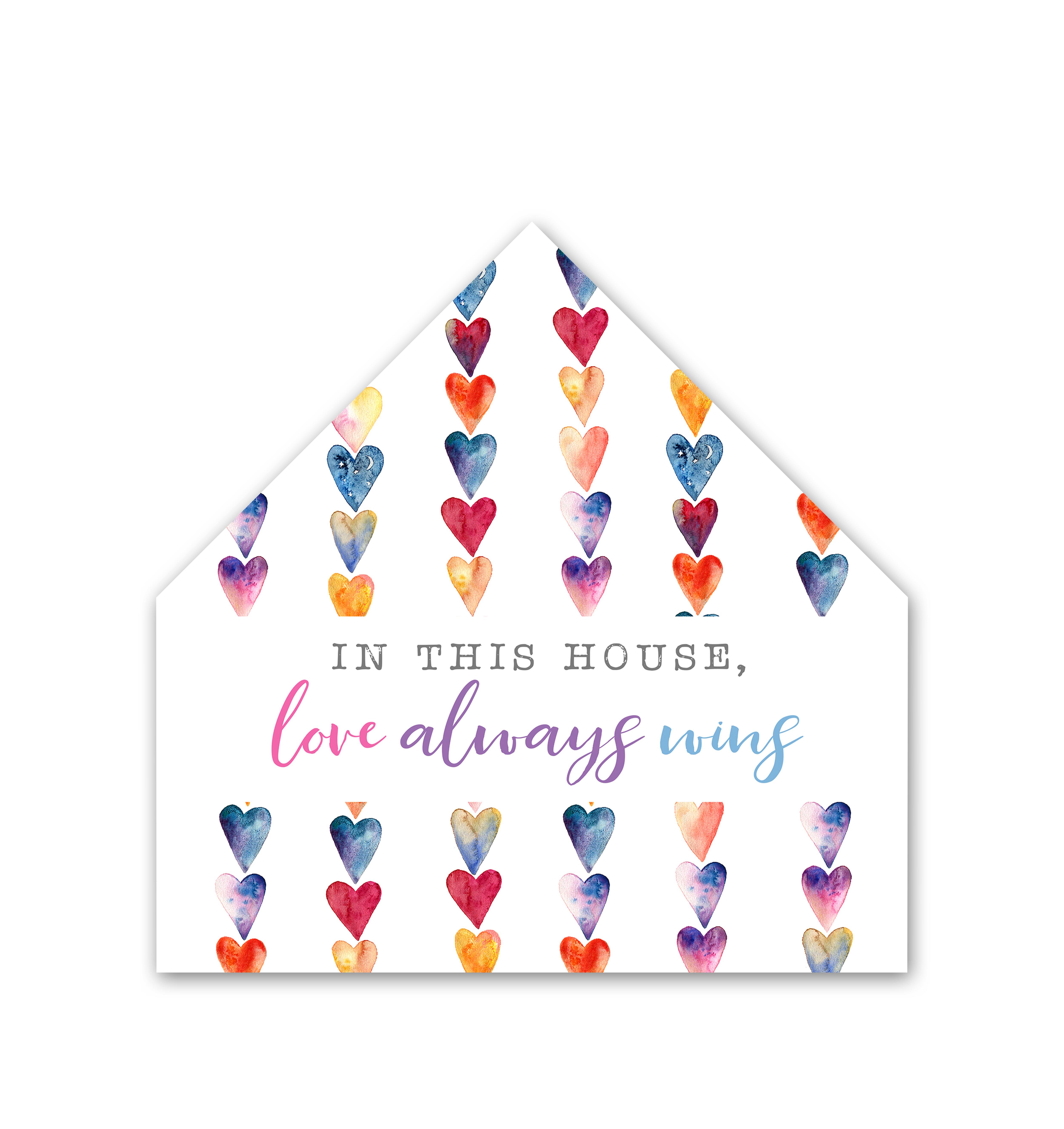 Love Always Wins House Shaped Canvas By Designs Direct | 12" x 12" | Michaels®