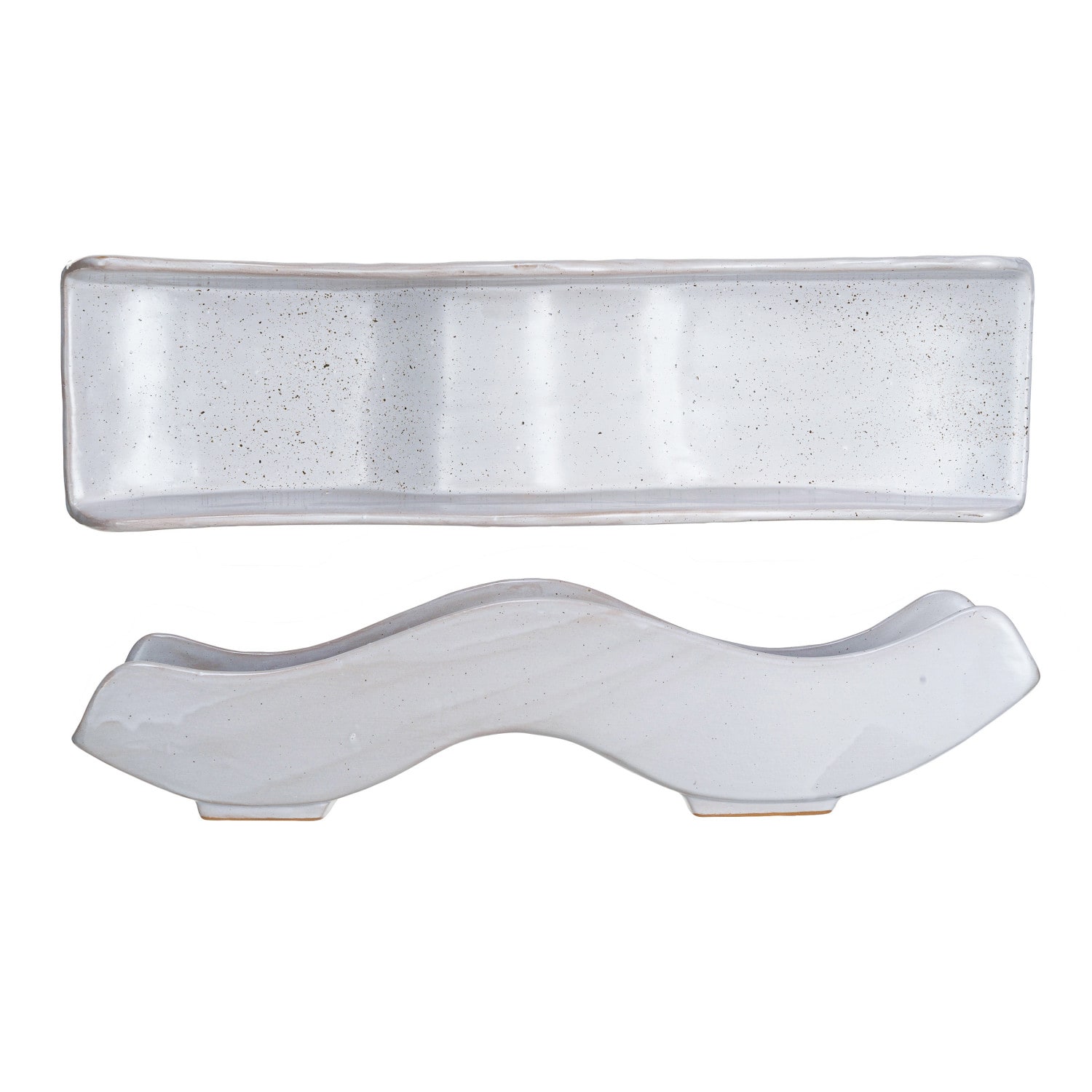 Hello Honey® 13.25" White Stoneware Wavy Tray
