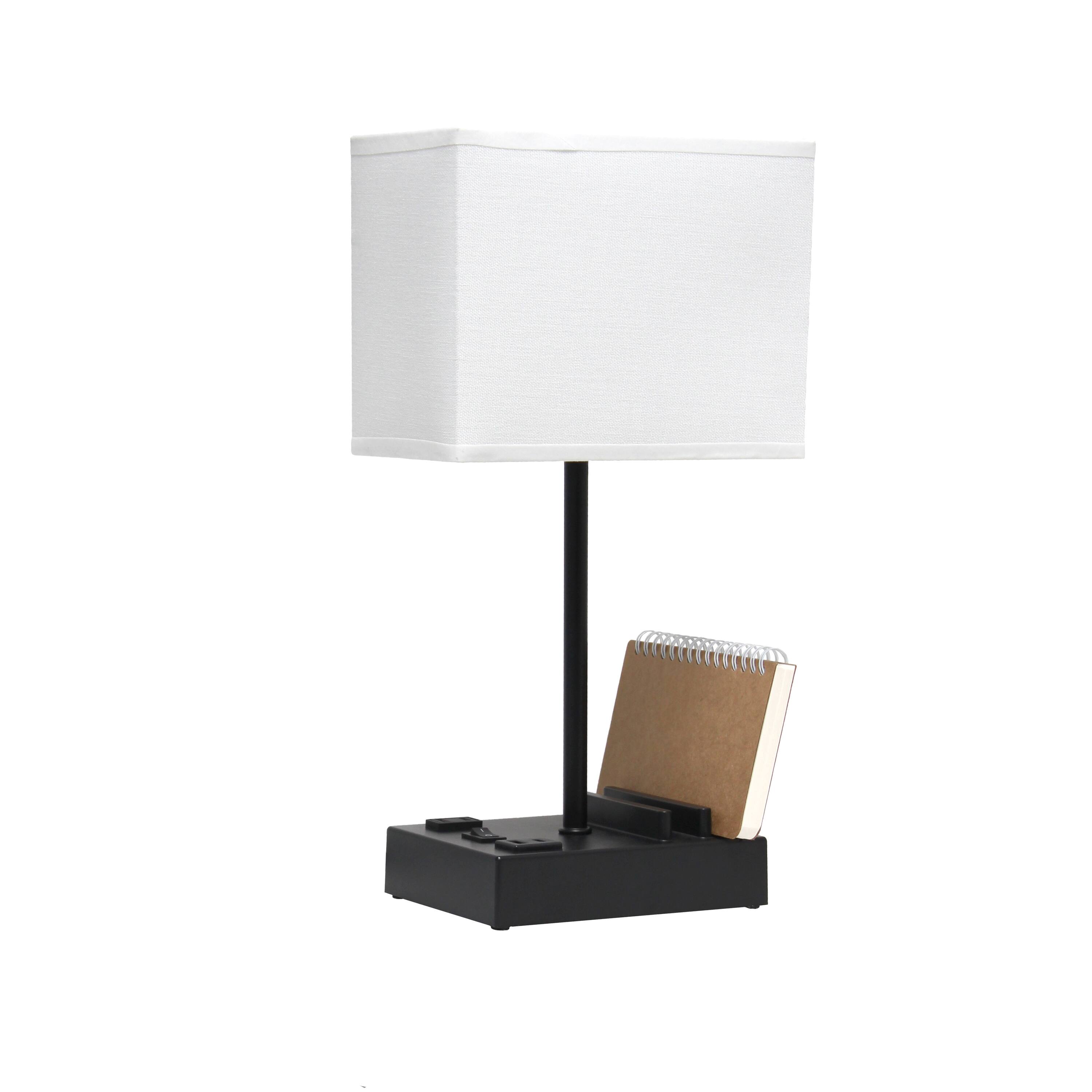 Simple Designs 15.3&#x22; Table Lamp with 2 USB Ports &#x26; Charging Outlet