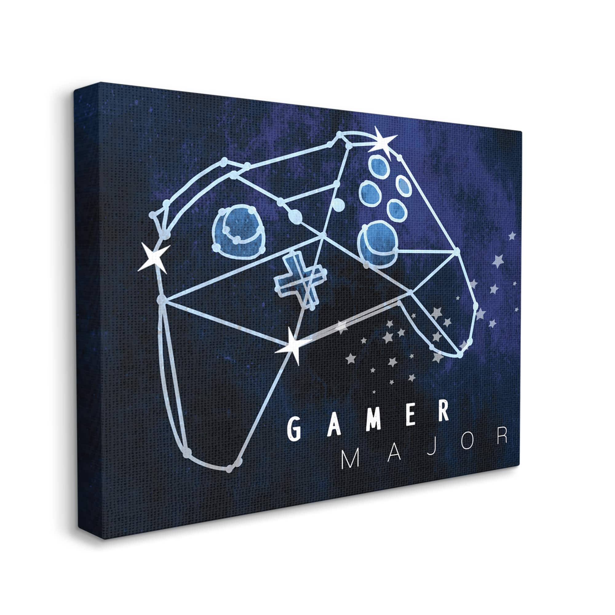 Stupell Industries Gamer Major Phrase Controller Constellation Outer Space Canvas Wall Art