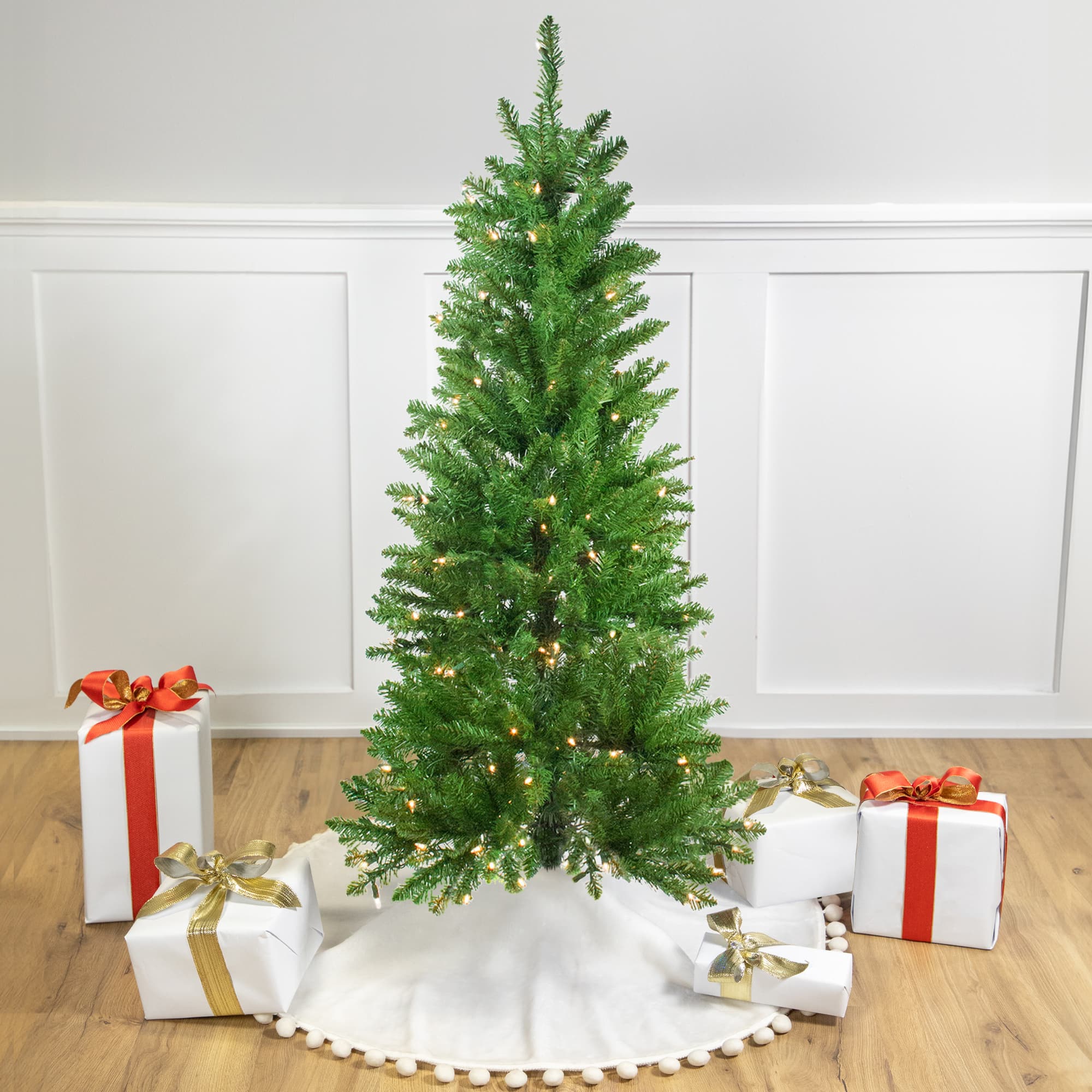4.5ft. Pre-Lit White River Fir Artificial Christmas Tree, Clear Lights