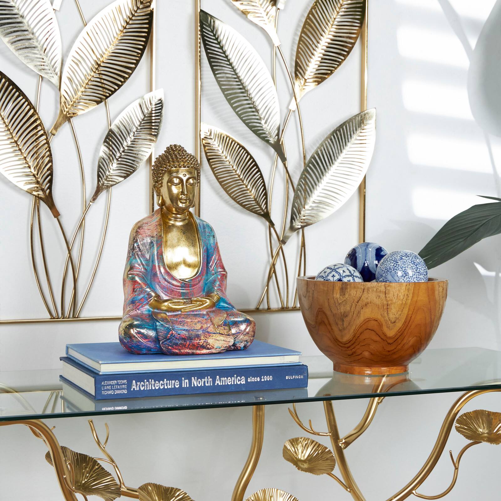 The Novogratz 12.5" Golden Artistic Buddha Tabletop Sculpture