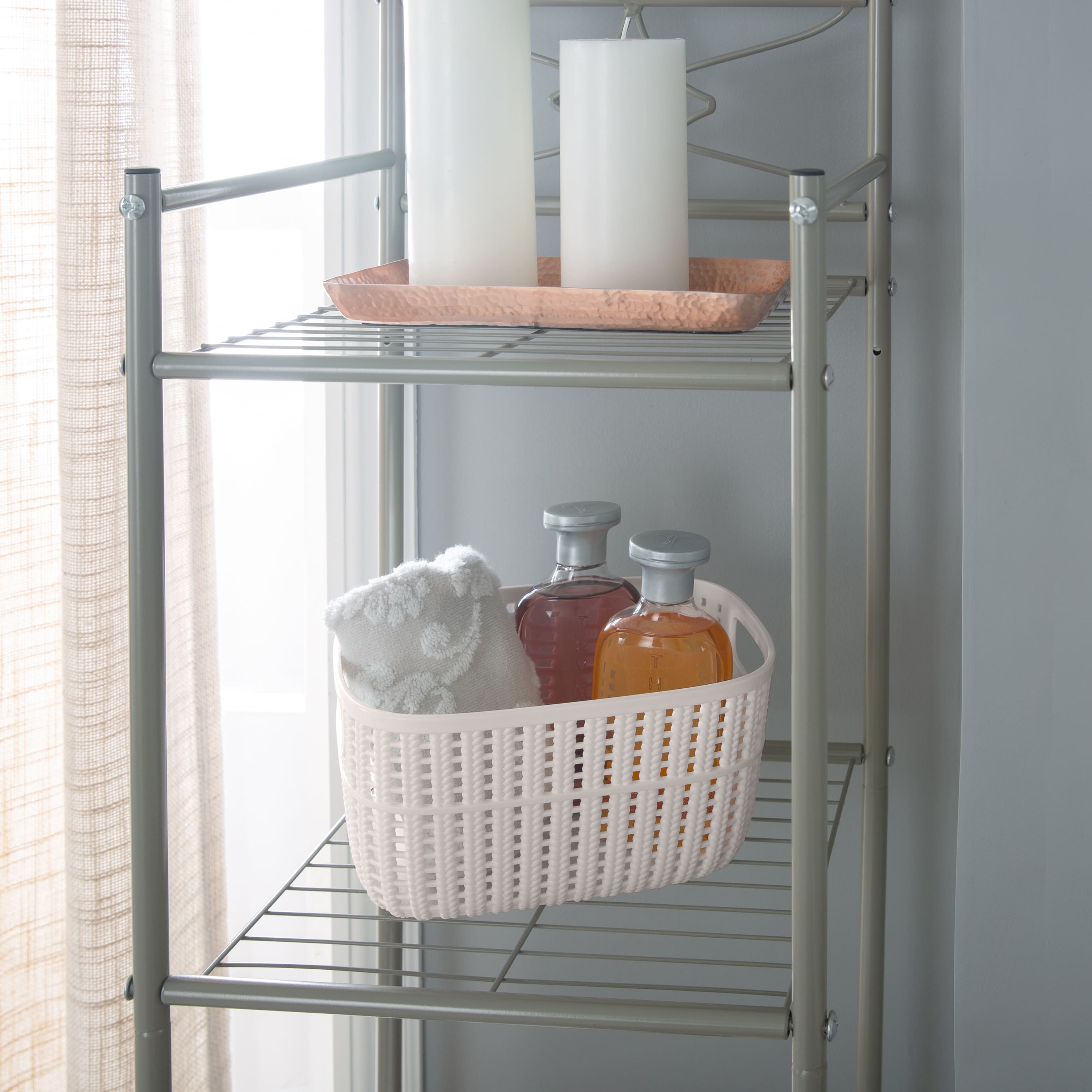 Simplify 9.4" Small 2-Tone Decorative Storage Basket
