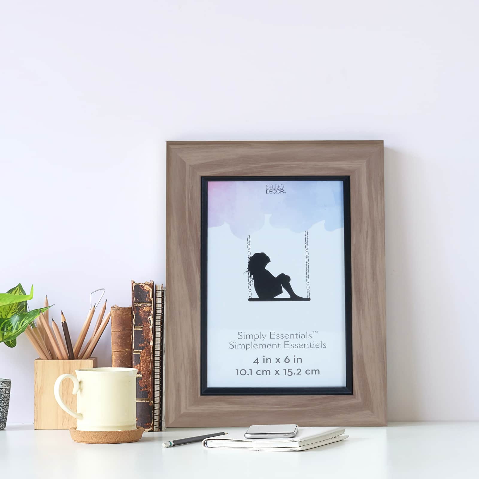 Simply Essentials™ 4" x 6" Brown with Black Edge Frame by Studio Décor®