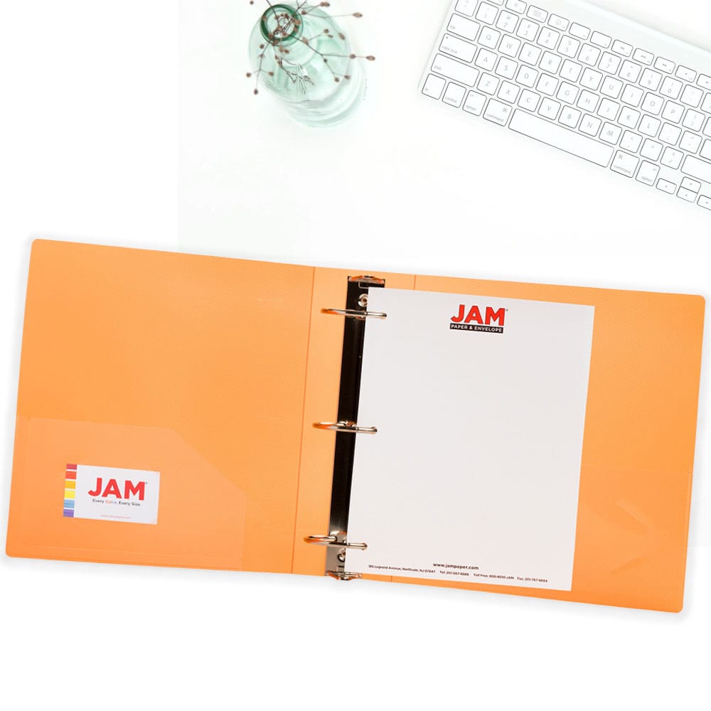 JAM Paper 3&#x22; Glass Twill Plastic 3-Ring Binder