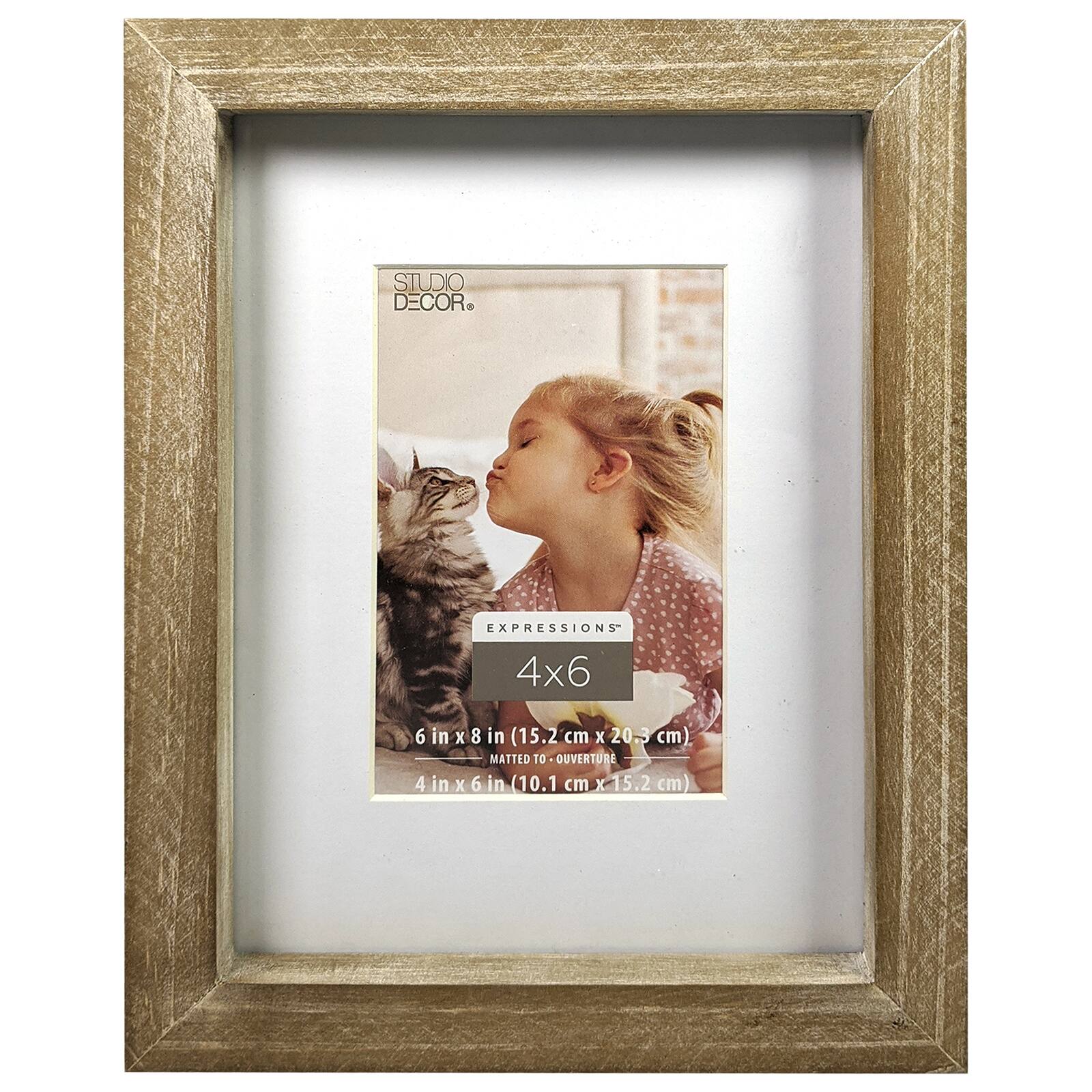 3 Pack One 8 x 10 and Two 4 x 6 Photo Frame Brown Rustic Wood Picture Frames 