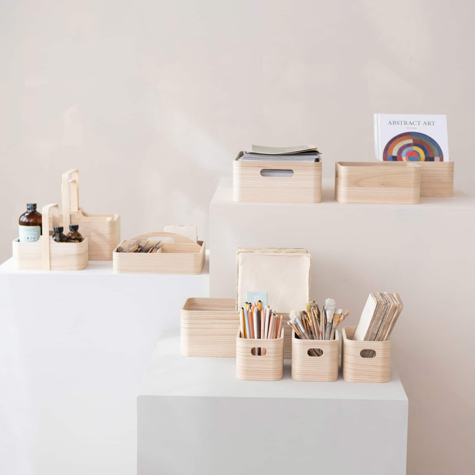 Hello Honey&#xAE; 9.75&#x22; Natural Quartet Sectional Paulownia Wood Organizer