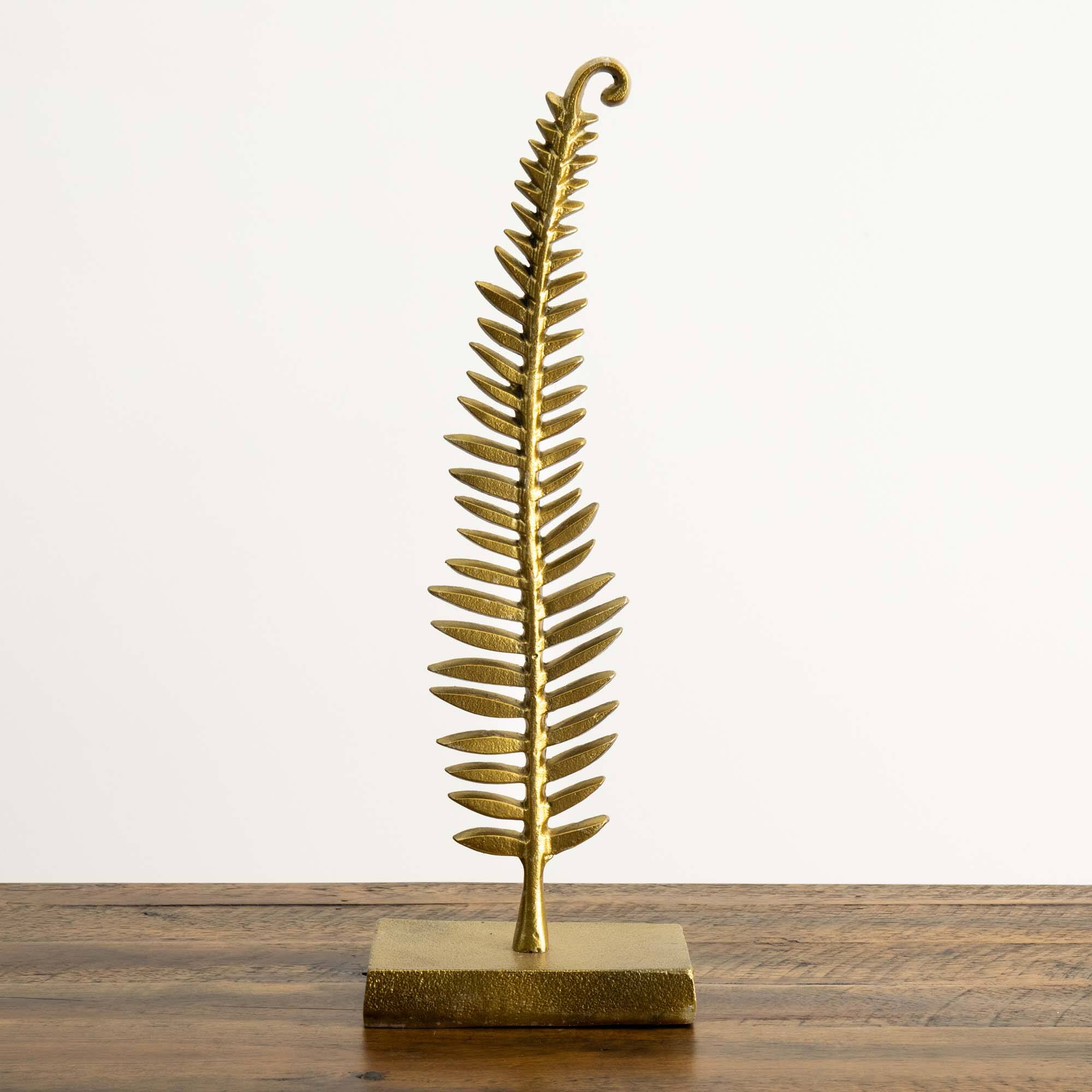 17&#x22; Gold Leaf Sculpture Decorative Accent