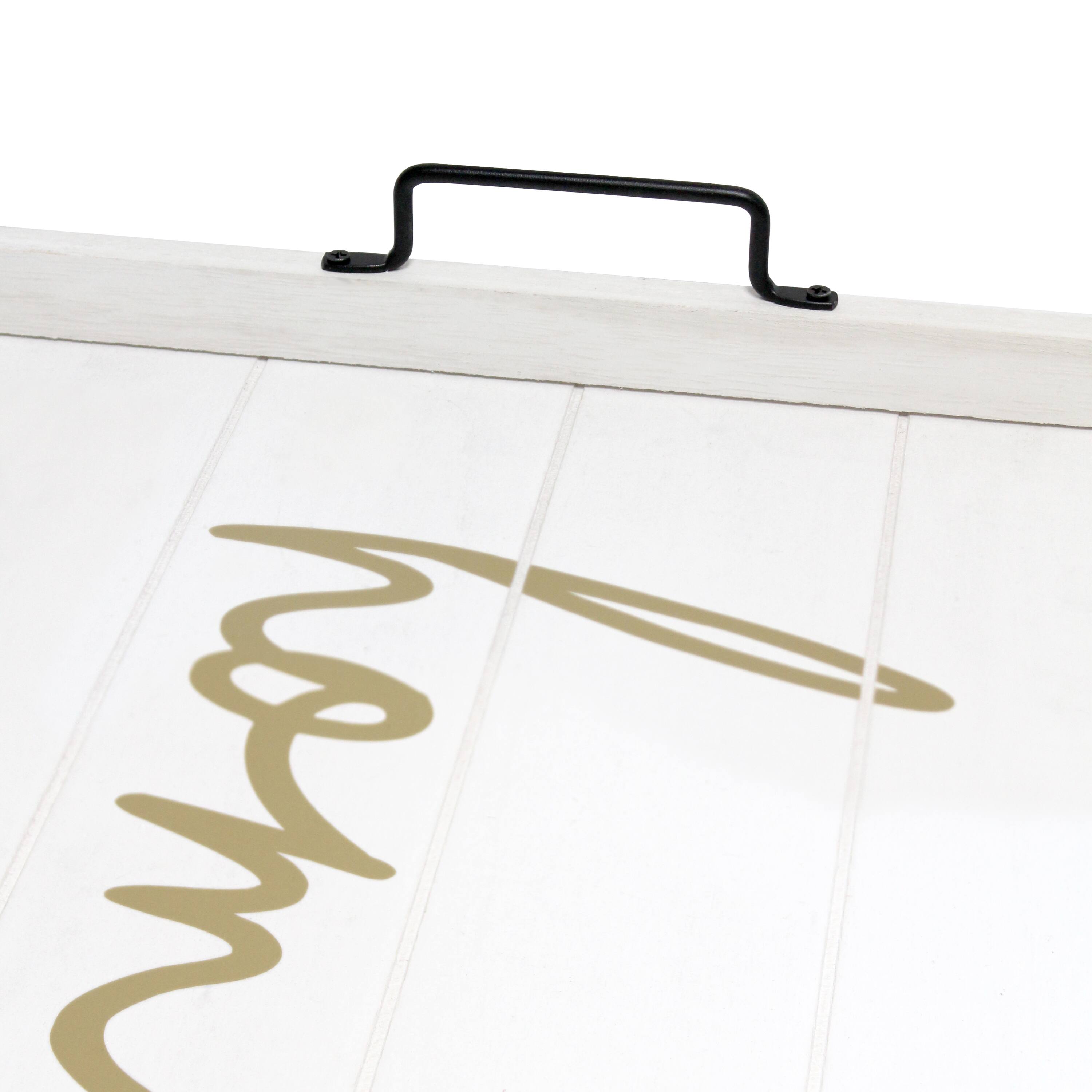 Elegant Designs™ 15.5" White Wash Home Serving Tray with Handles