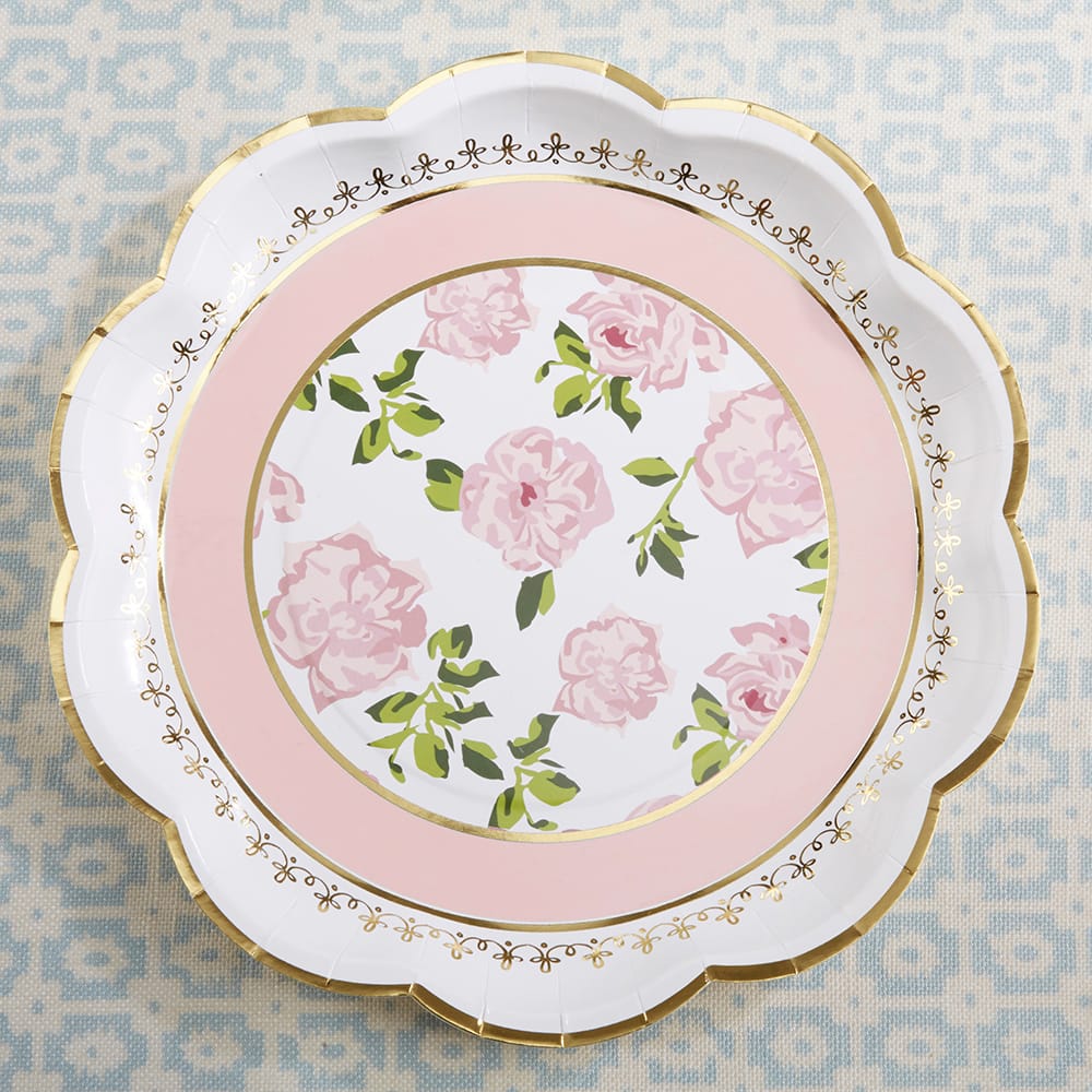 9" Pink Tea Time Whimsy Premium Paper Plates, 16ct.