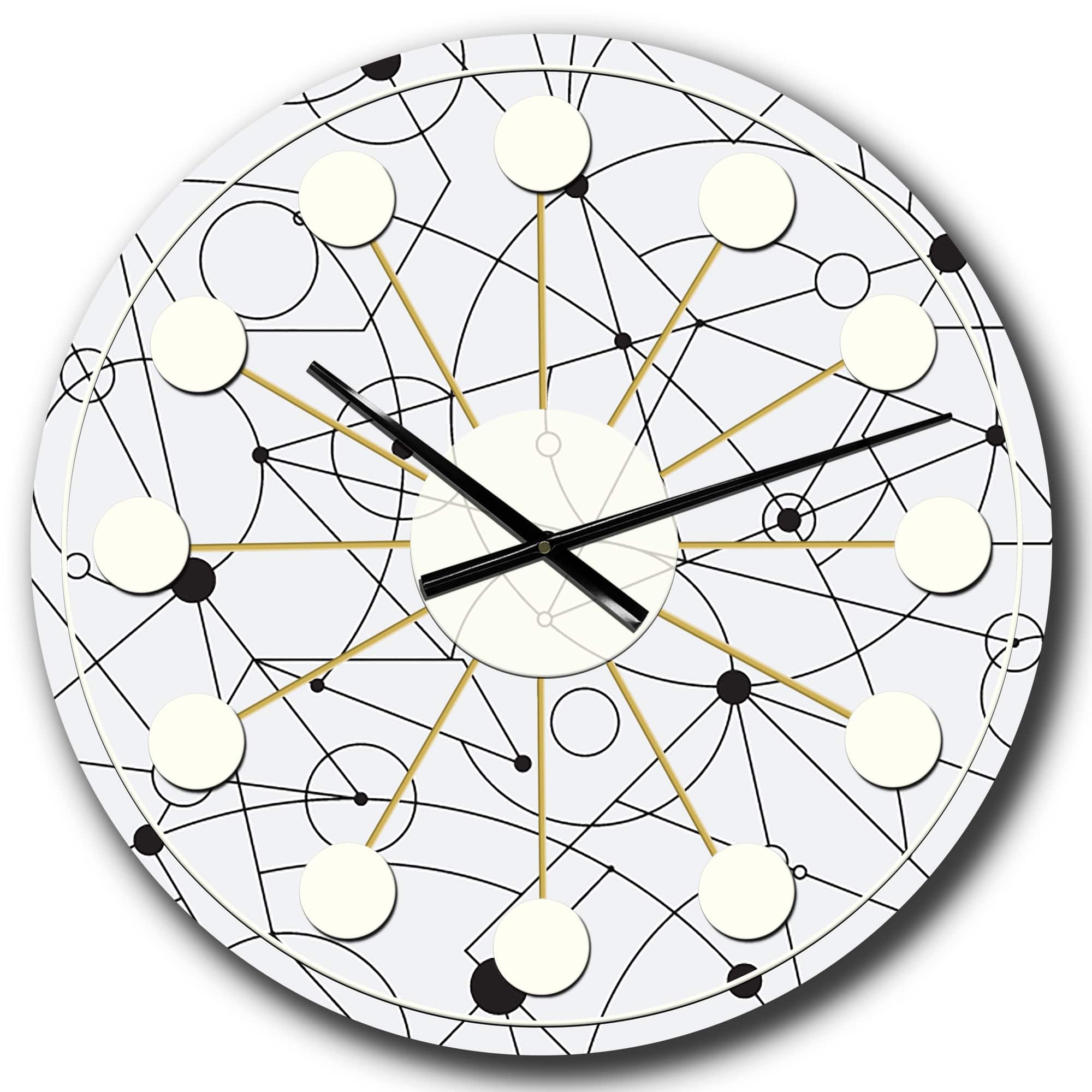 Designart 'Retro Geometric Grid Iii Mid-Century Modern Wall Clock