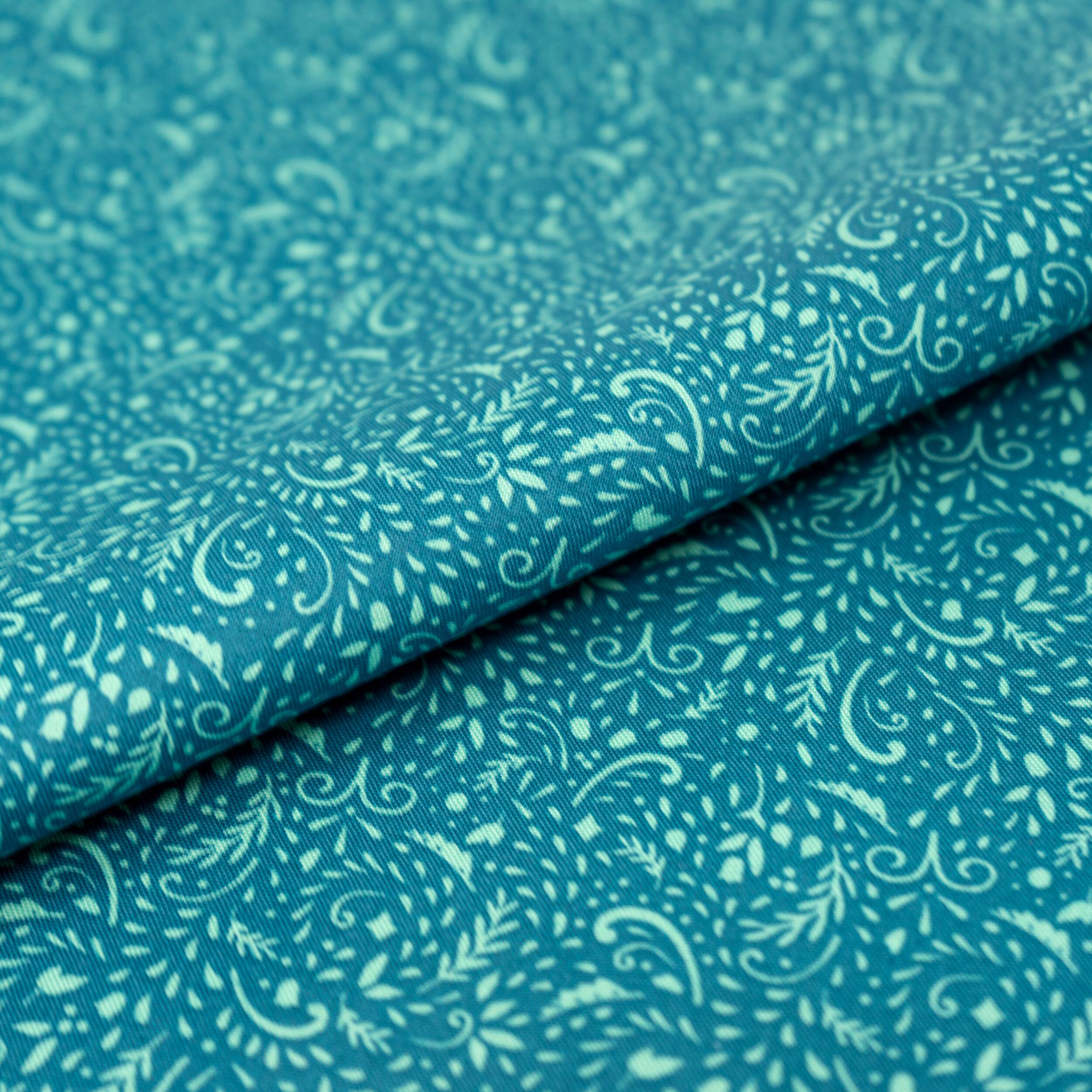 SINGER Christmas Burst Blue Cotton Print Fabric