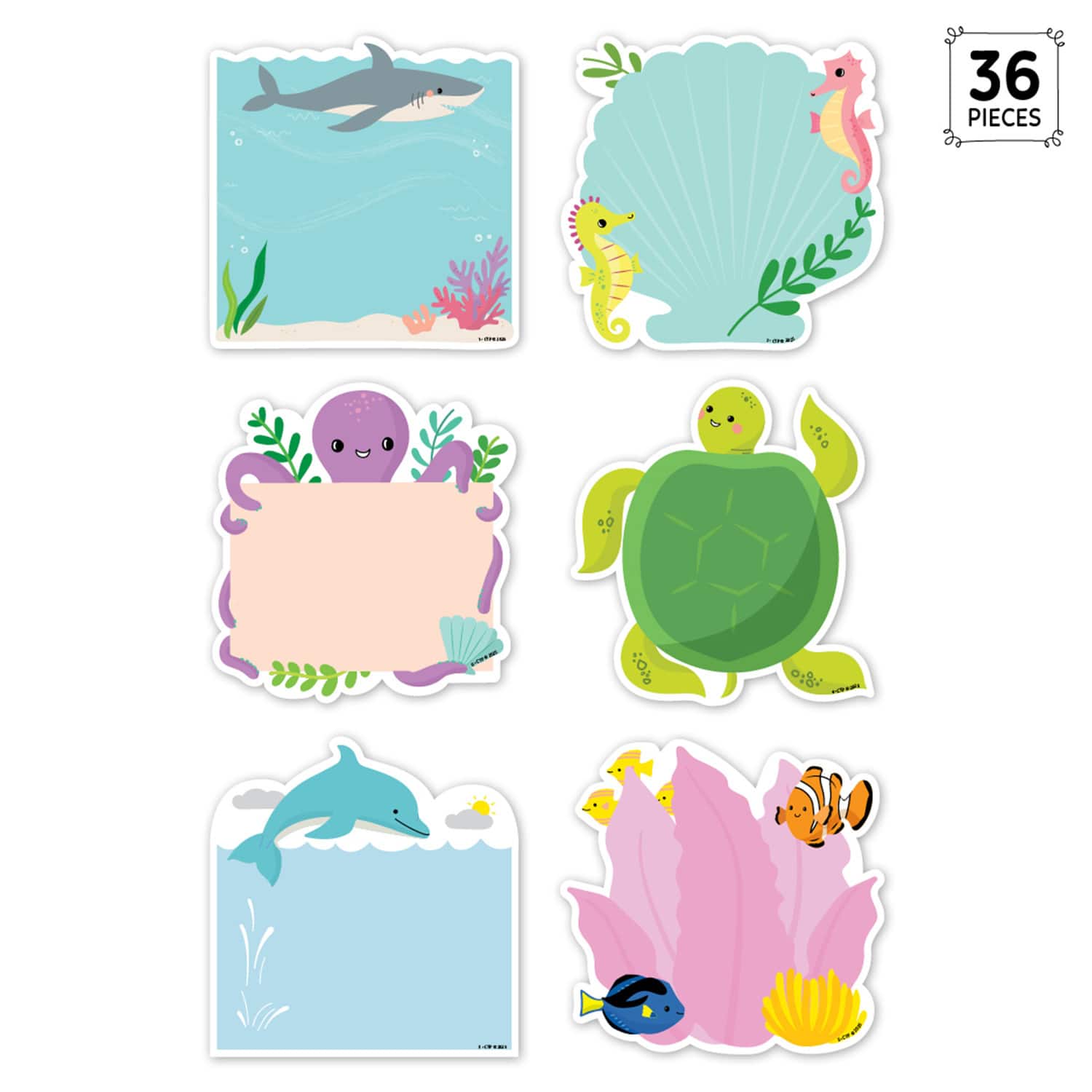 Creative Teaching Press® Sea Friends 6" Designer Cut-Outs, 36 per Pack, 3 Packs