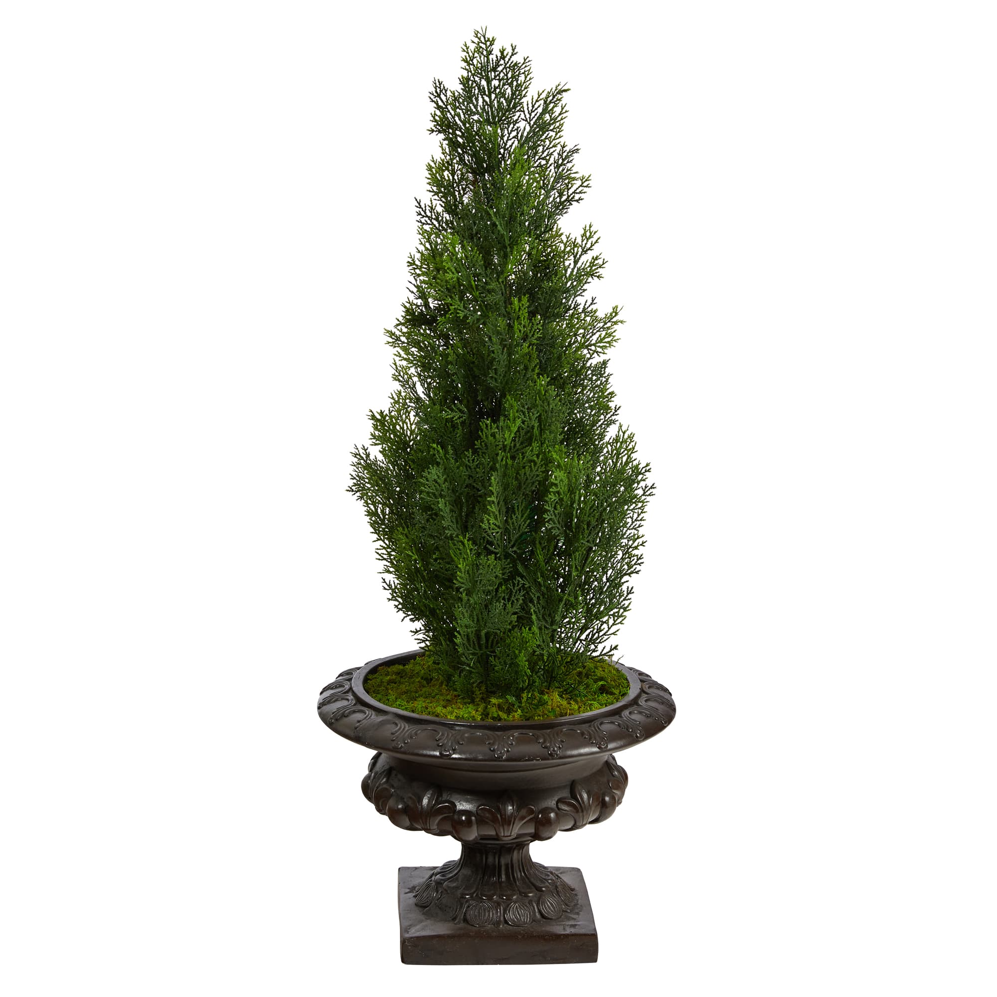 3.5ft. UV Resistant Mini Cedar Artificial Pine Tree in Iron Colored Urn