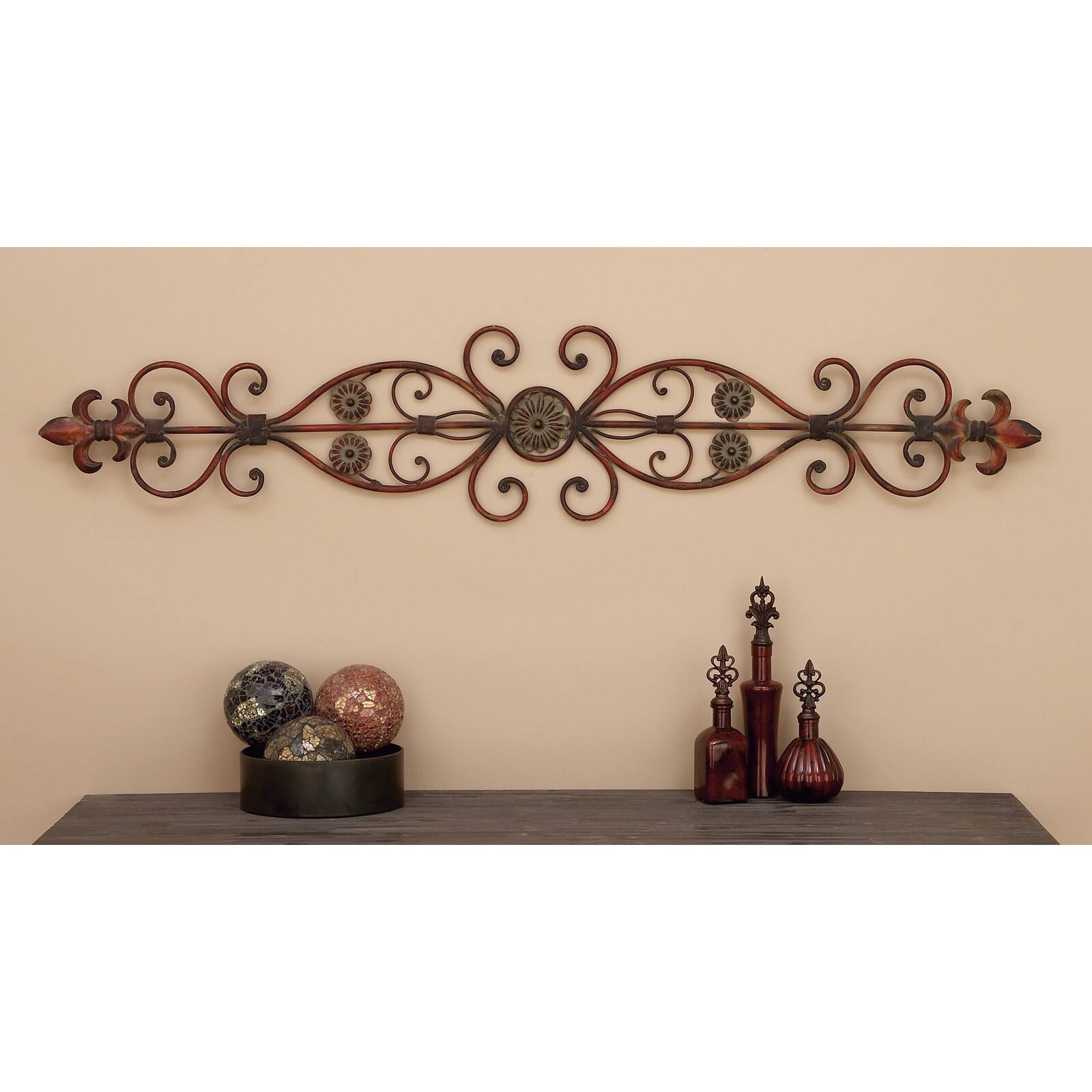 54&#x22; Brown Metal Rustic Wall D&#xE9;cor