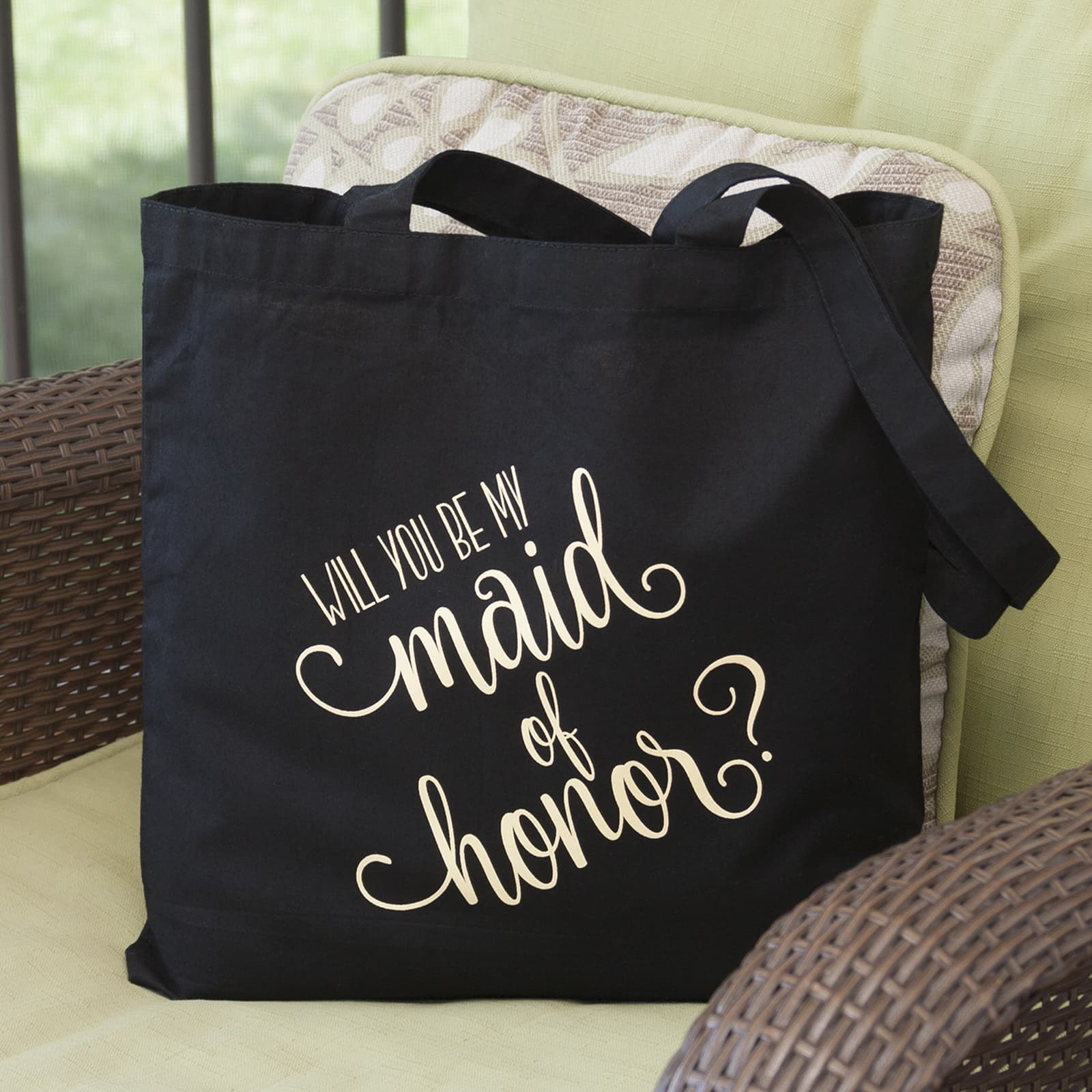 Hortense B. Hewitt Co. Will You Be My Maid of Honor Black Tote Bag