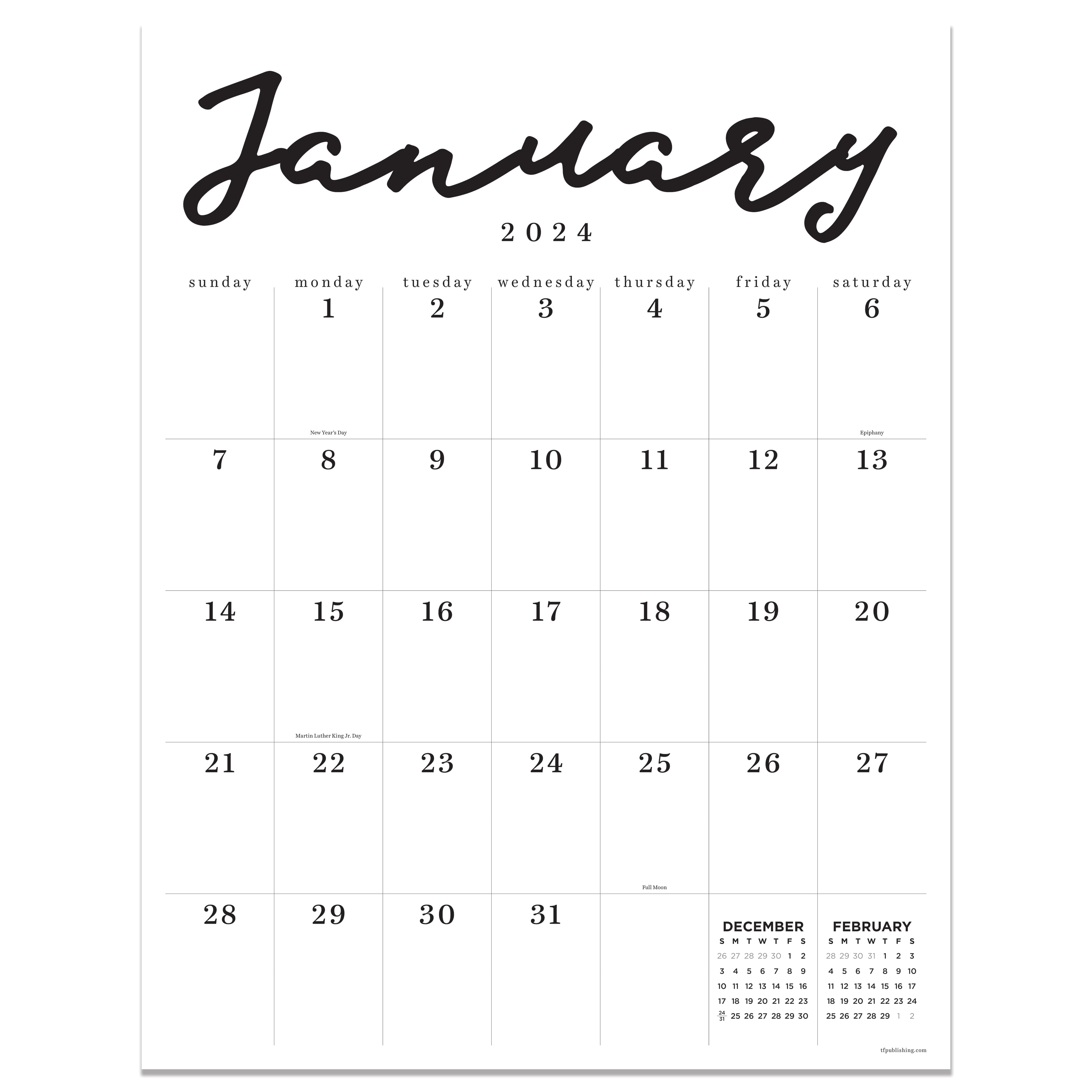 TF Publishing 2024 Large Art Poster Wall Calendar