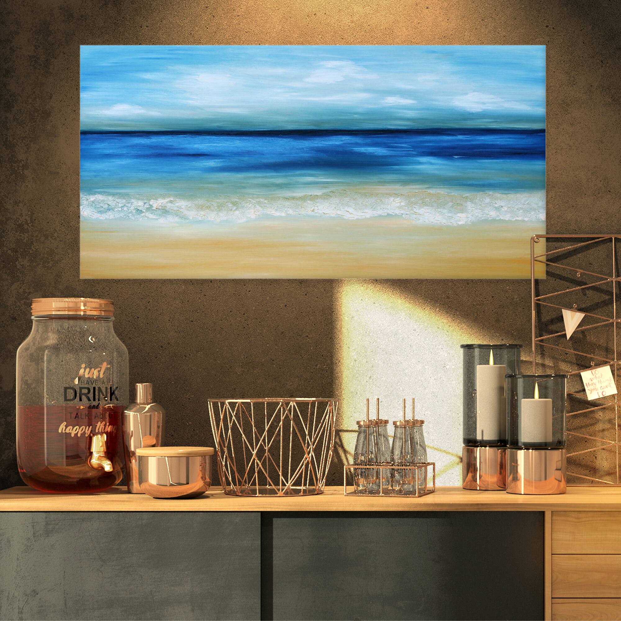 Designart - Warm Tropical Sea and Beach - Seascape Canvas Art Print