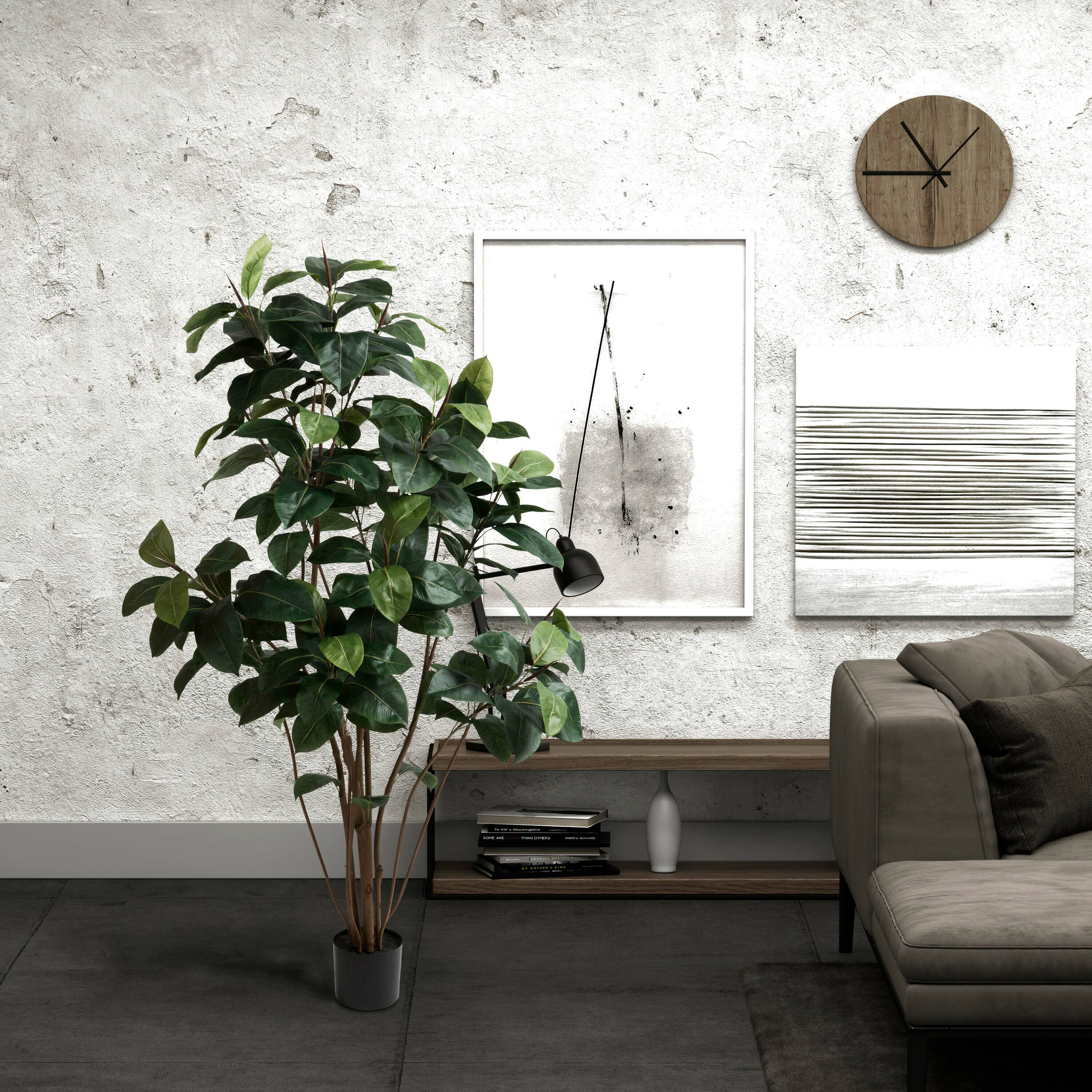 6ft. Potted Artificial Green Rubber Tree