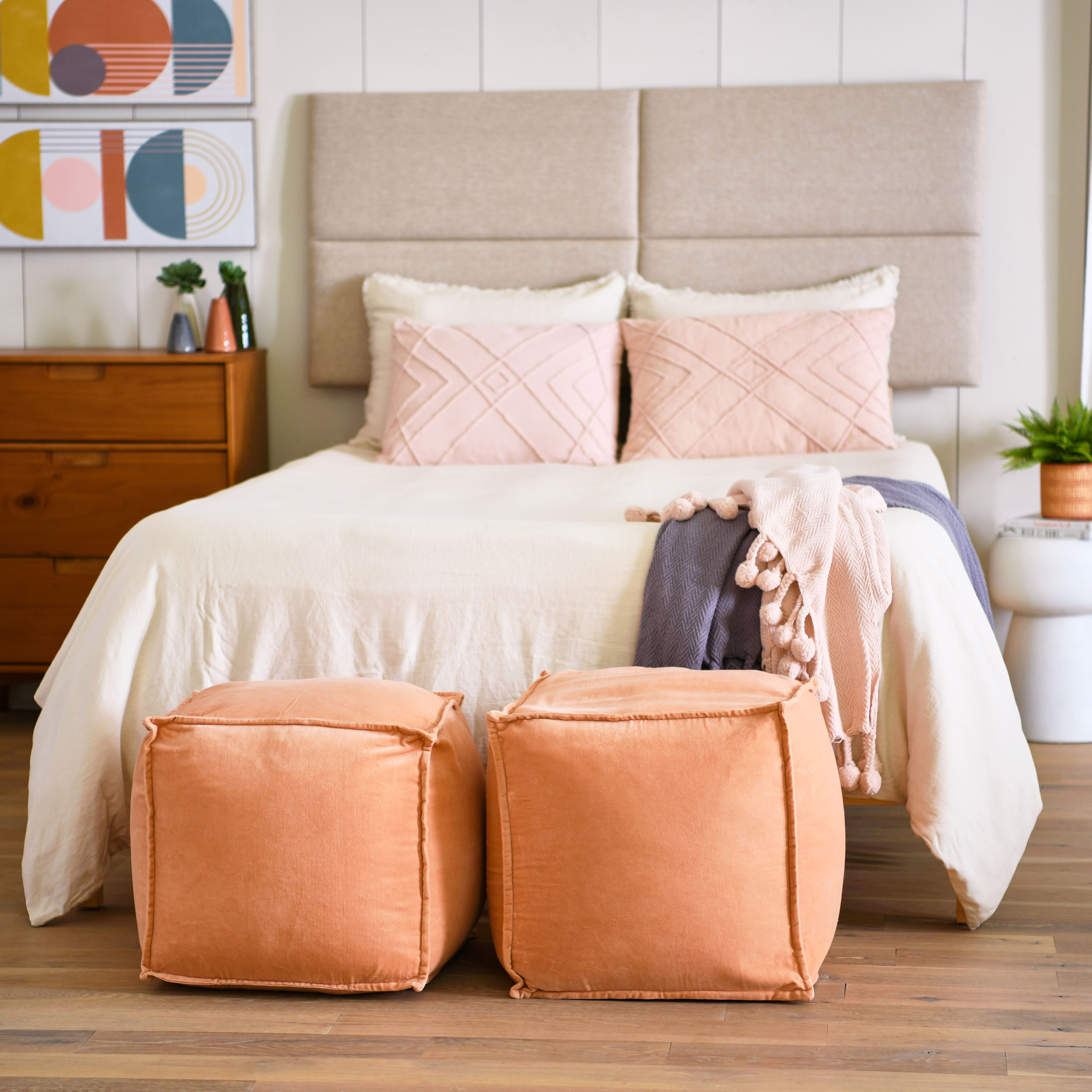 Hello Honey® Embroidered Cotton Geometric Lumbar Pillow