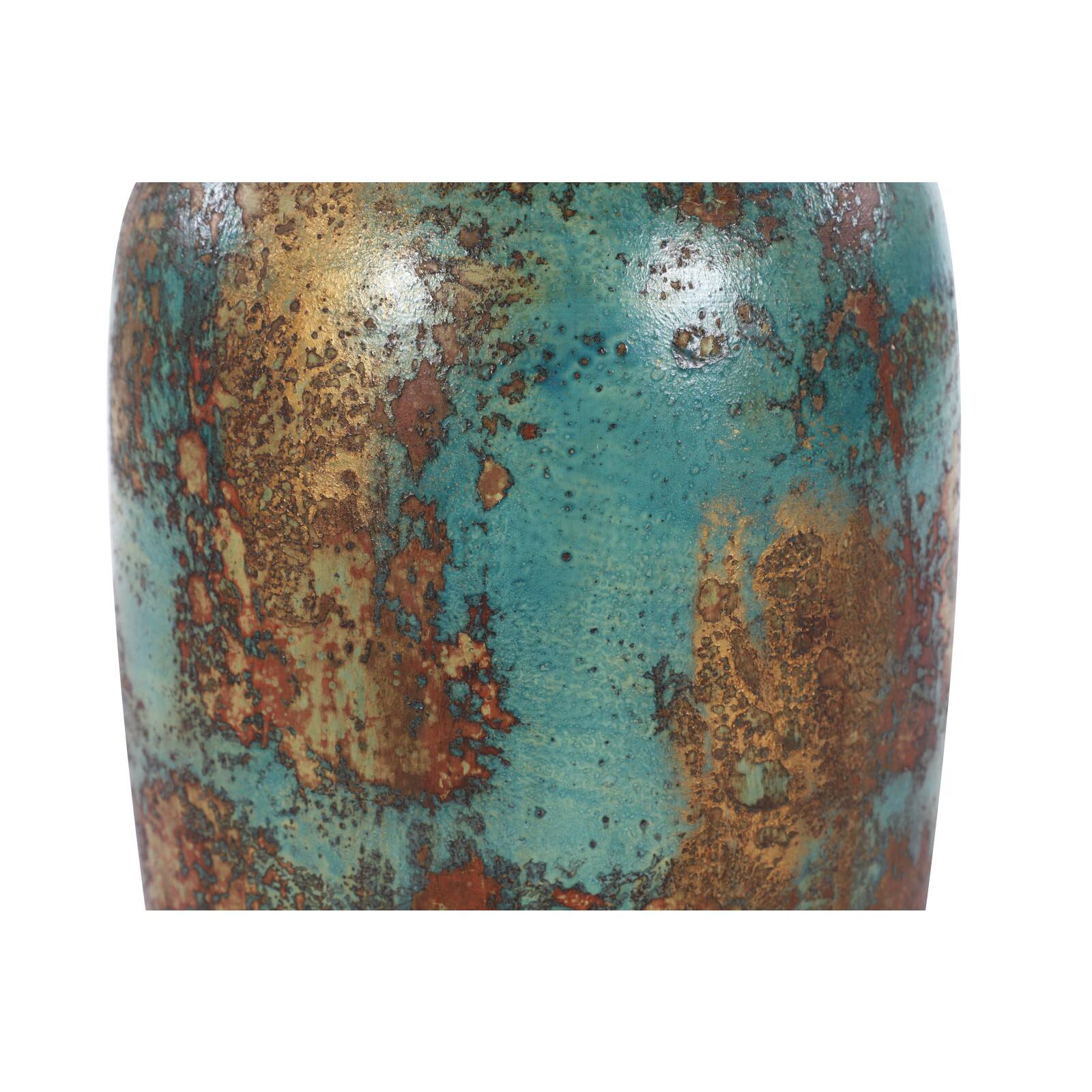 16&#x22; Blue Ceramic Rustic Vase