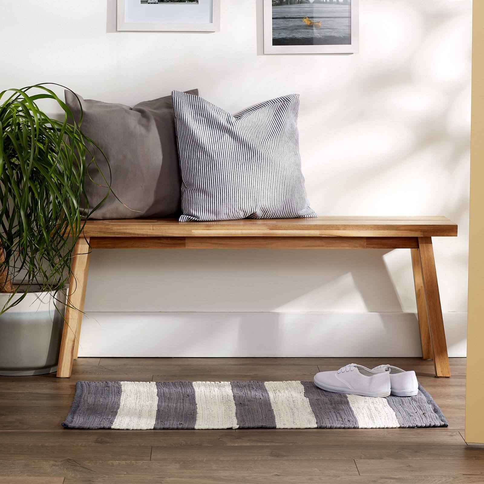 DII® Gray & White Stripe Rag Rug, 2ft. x 3ft.