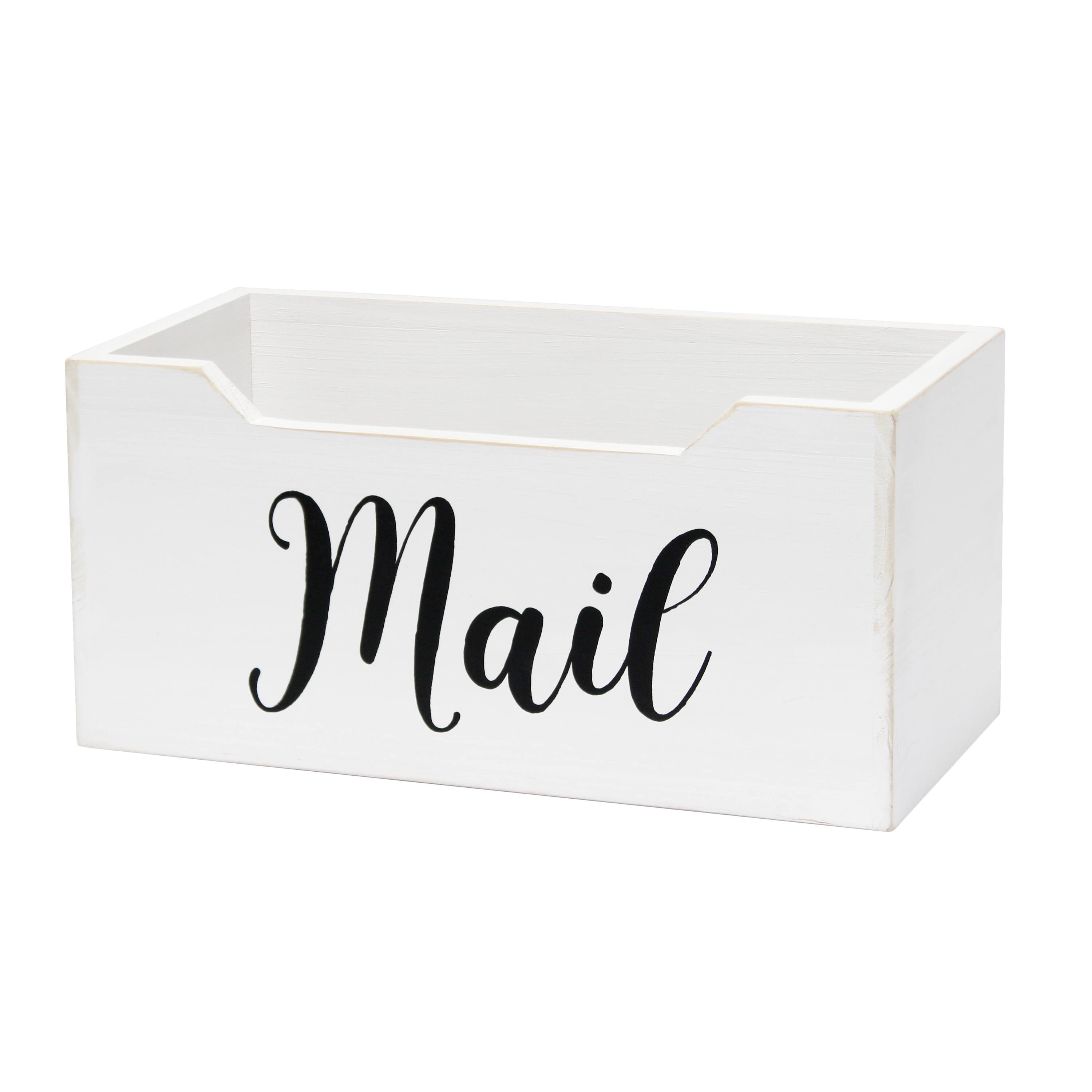 Elegant Designs Decorative Script Word Mail Organizer Box
