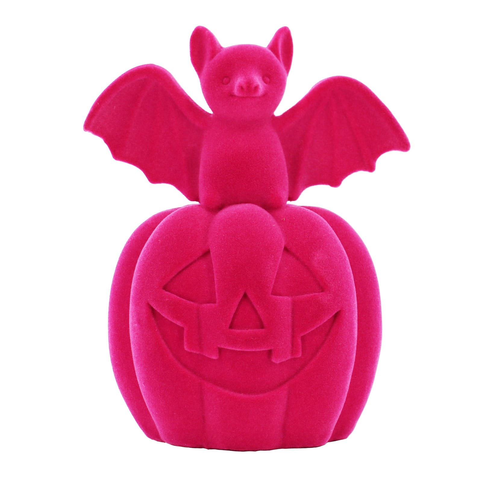 6.5&#x22; Flocked Bat on Jack-O&#x27;-Lantern Tabletop Accent by Ashland&#xAE;