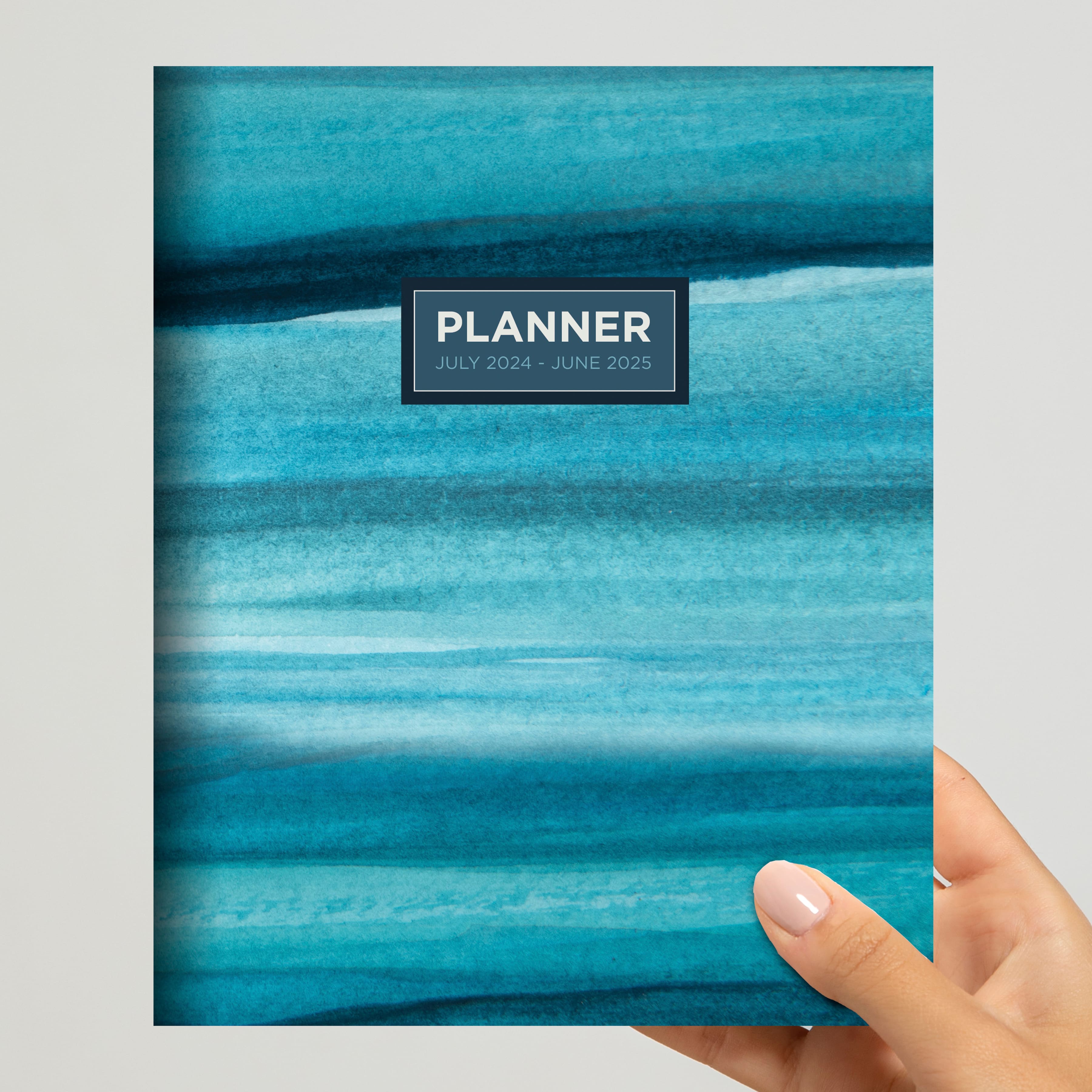 TF Publishing 2024-2025 Medium Blue Watercolor Monthly Planner