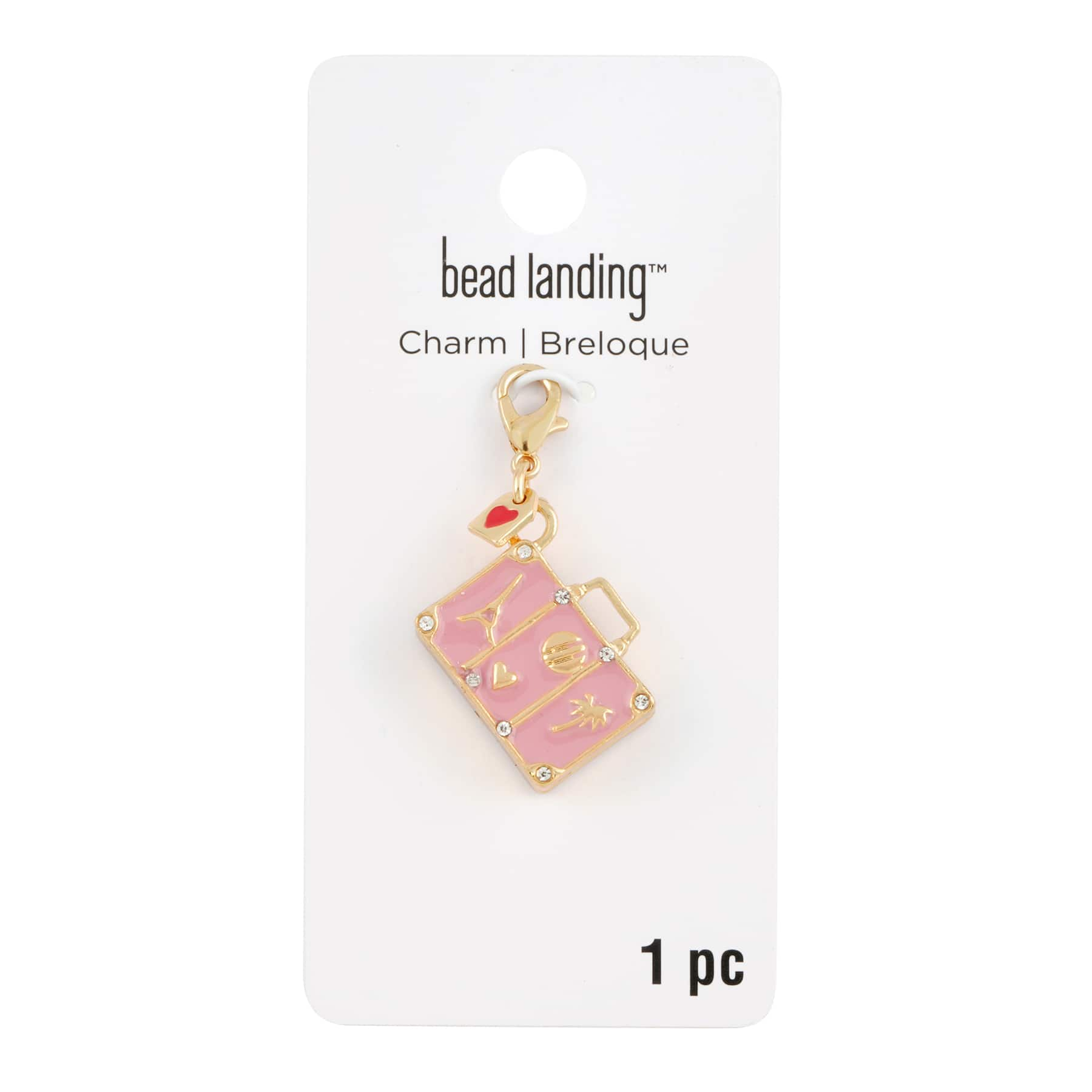 Pink Suitcase Charm by Bead Landing&#x2122;