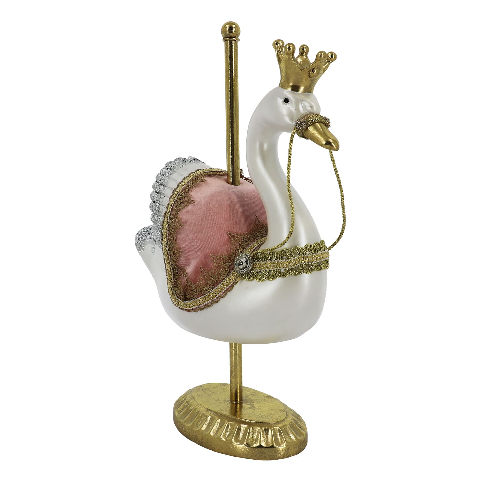 16.5&#x22; Carousel Swan with Crown Tabletop D&#xE9;cor by Ashland&#xAE;
