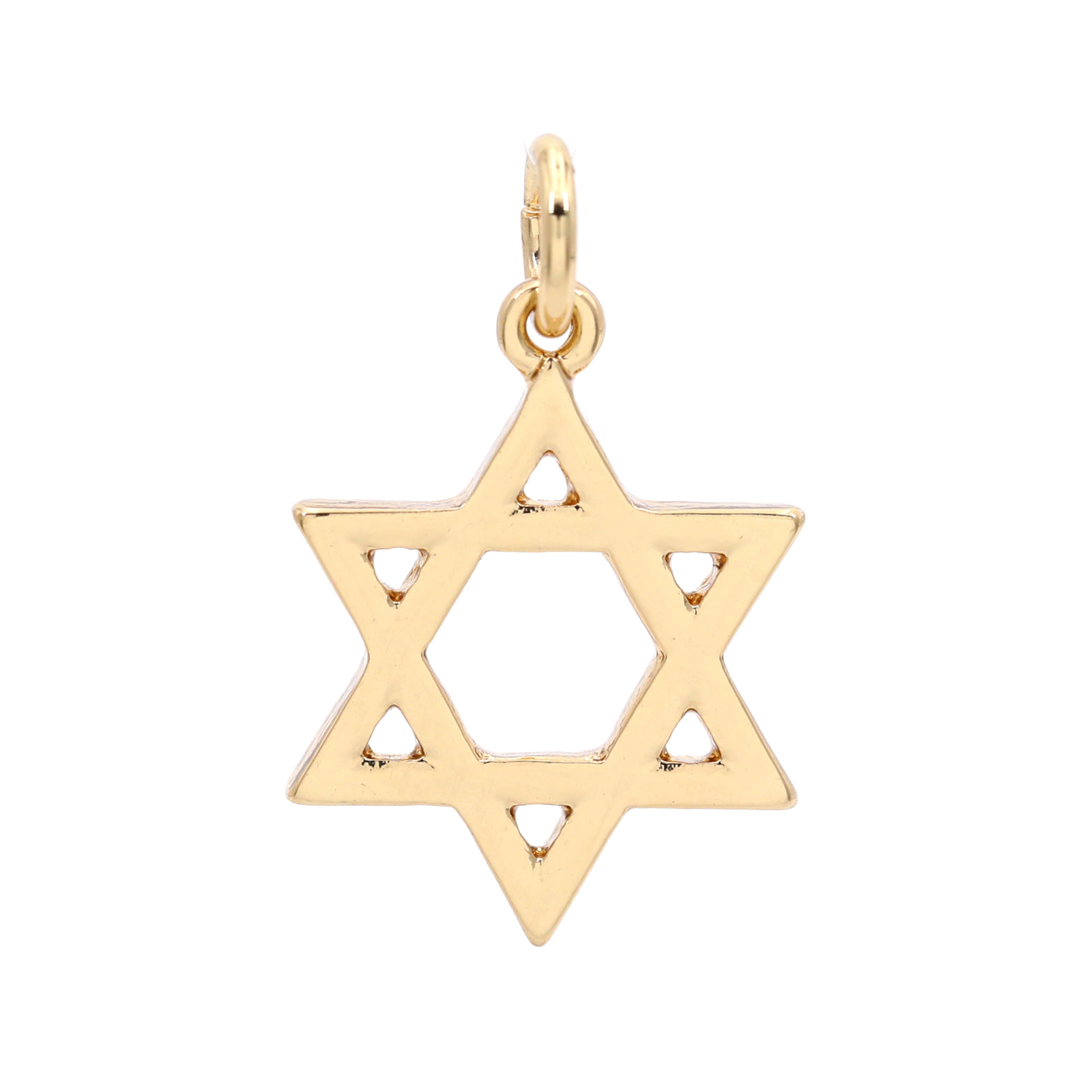 12 Pack: 14K Gold Plated Star of David Charm by Bead Landing™