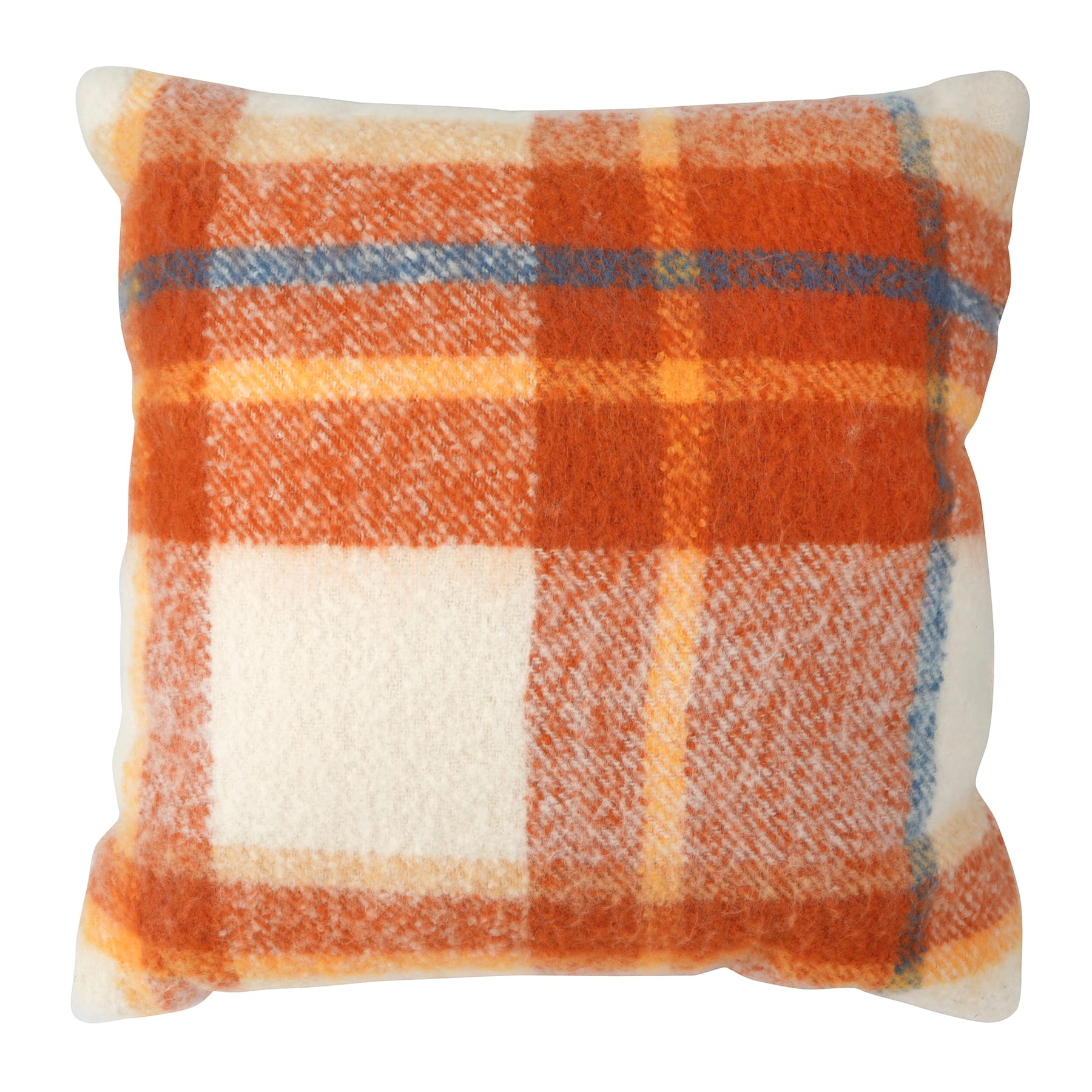 18&#x22; Orange &#x26; White Plaid Throw Pillow by Ashland&#xAE;