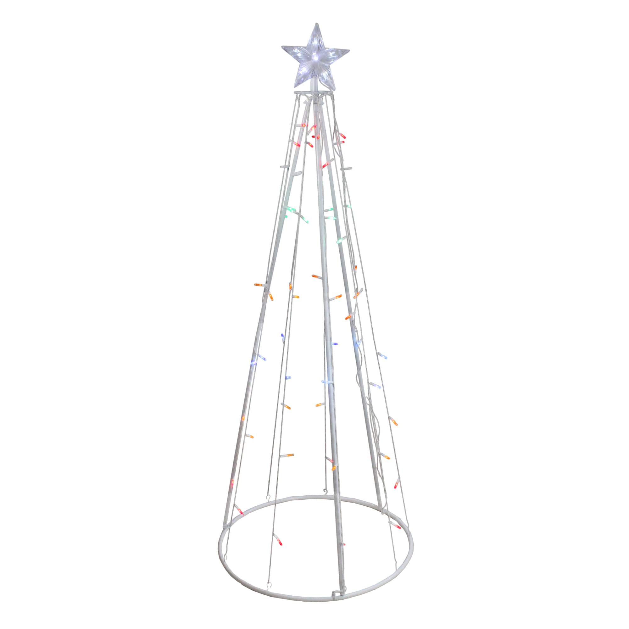 5ft. Lighted Cone Christmas Tree, Multicolor LED Lights