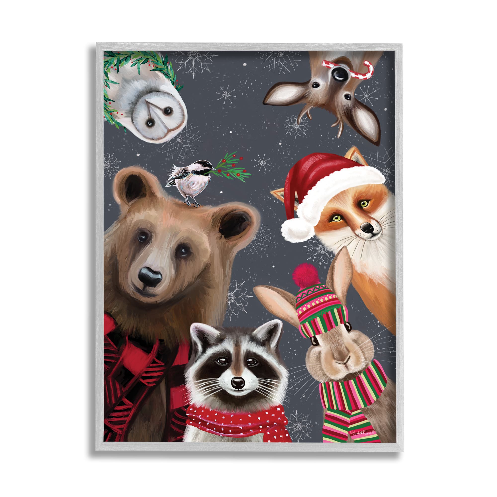 Stupell Industries Cozy Woodland Creatures Patterned Framed Giclee Art