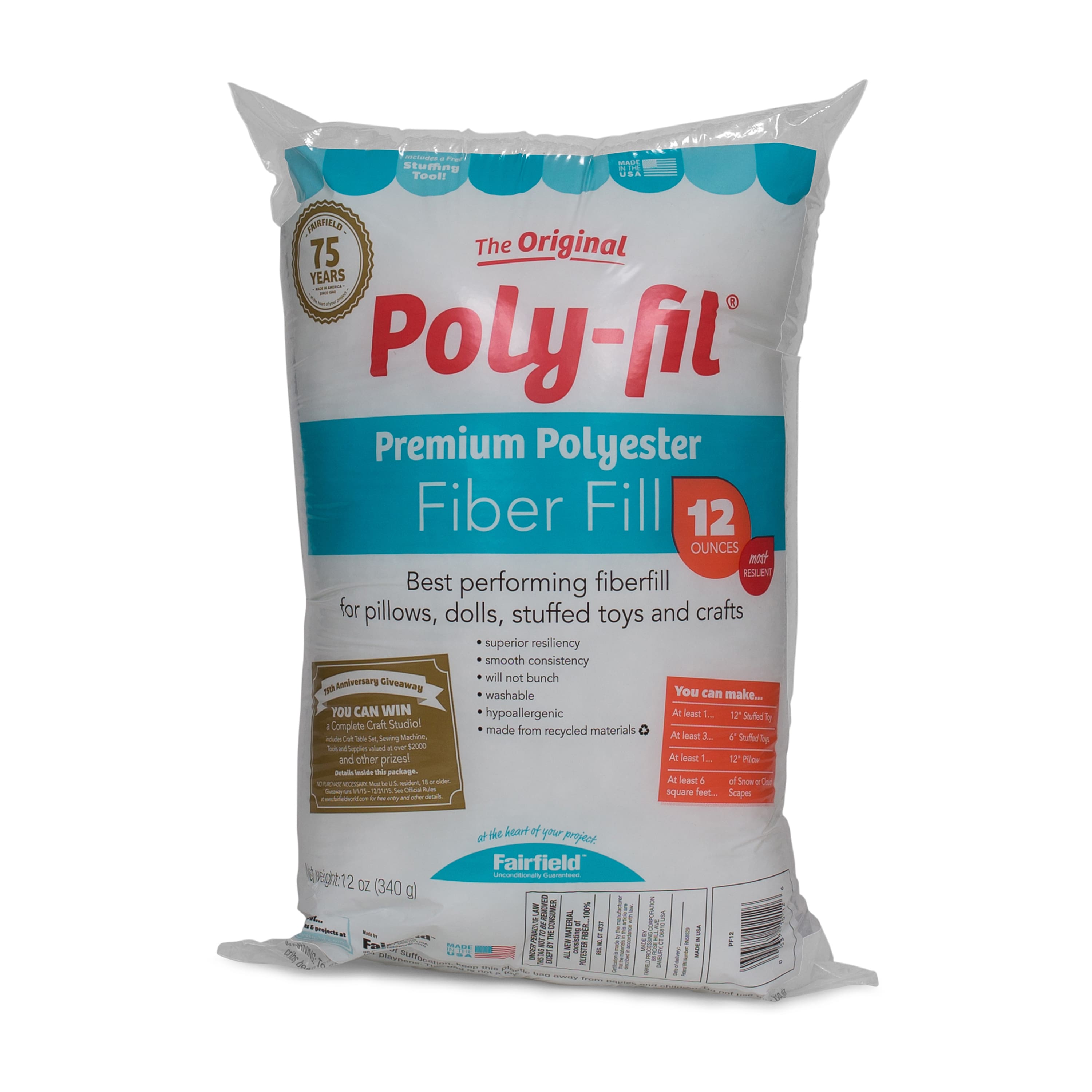 Poly-Fil&#xAE; Premium Fiber Fill, 12oz.