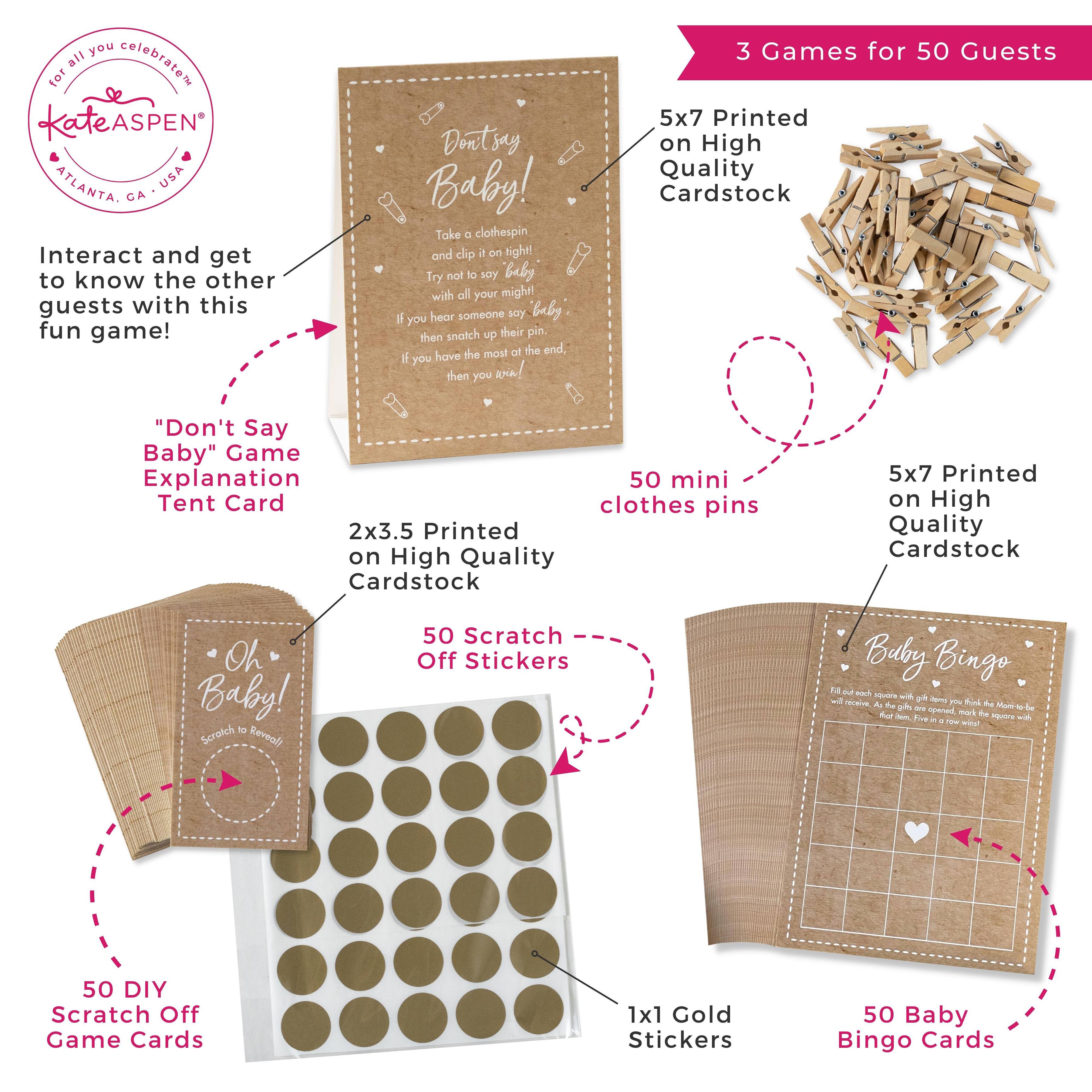 Kate Aspen® Kraft Baby Shower Game Set