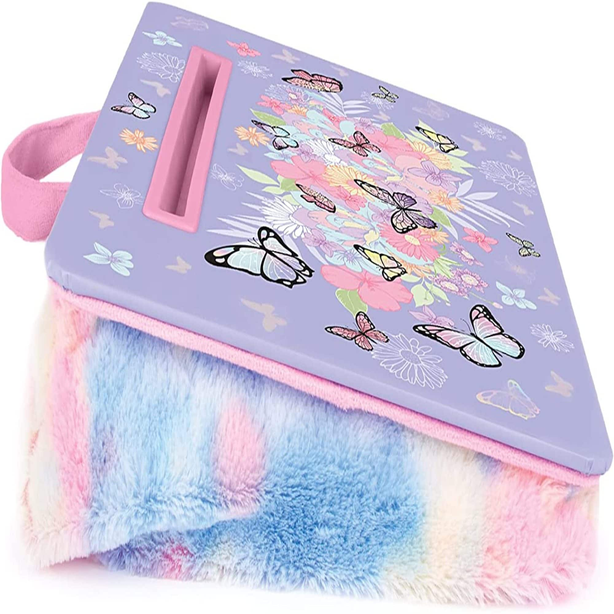 Make It Real&#x2122; 3C4G Purple Pastel Butterfly Lap Desk