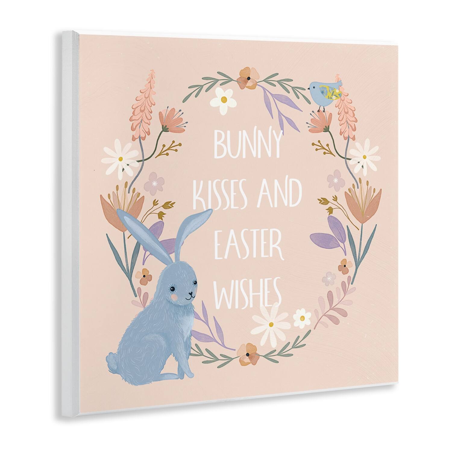 Stupell Industries Bunny Kisses Easter Wishes Wall Plaque Art