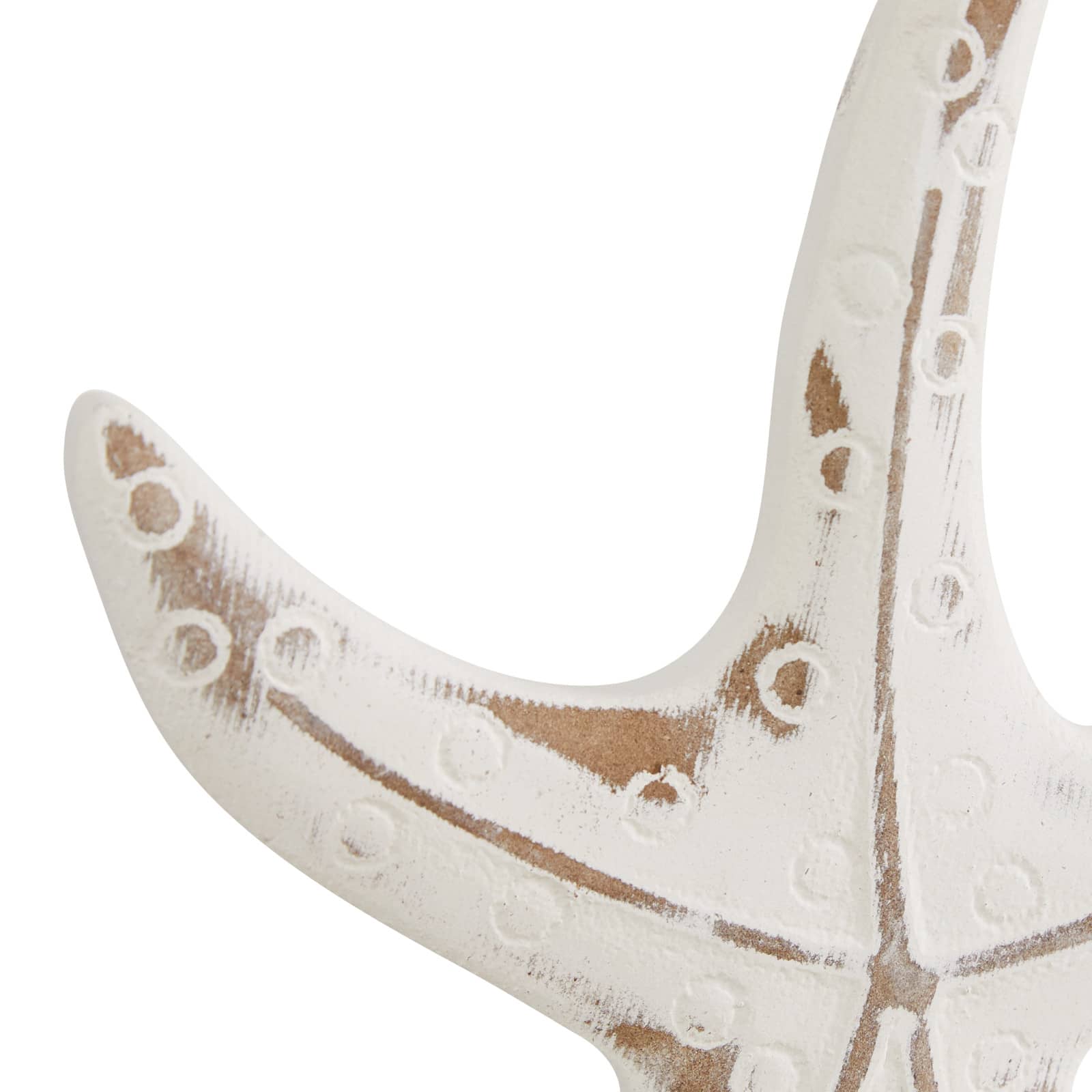 Set of 3 White Plastic Coastal Sea Animals Sculpture, 13.25", 13.25", 13"