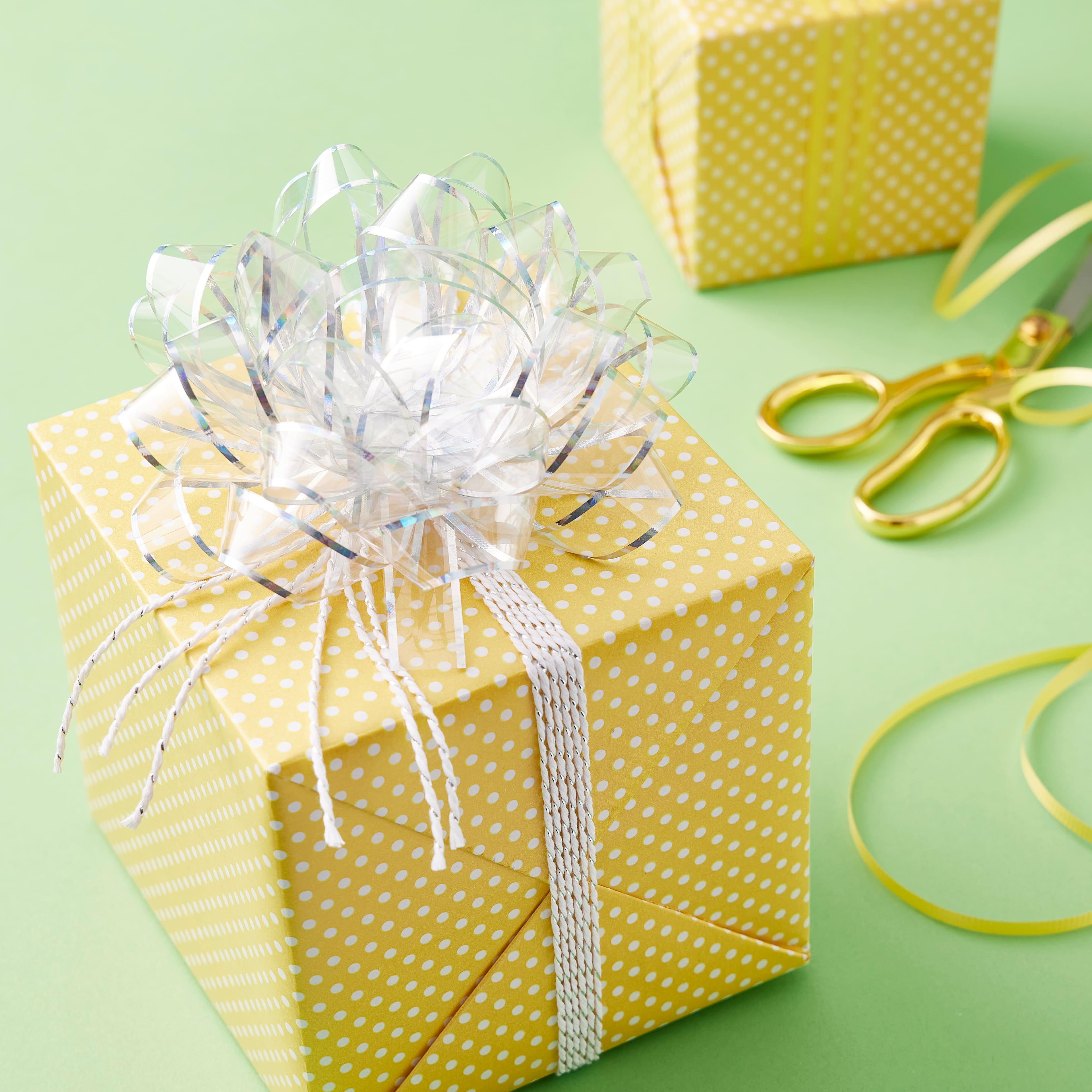 12 Pack: 6" Clear & Silver Trim Gift Bow by Celebrate It™