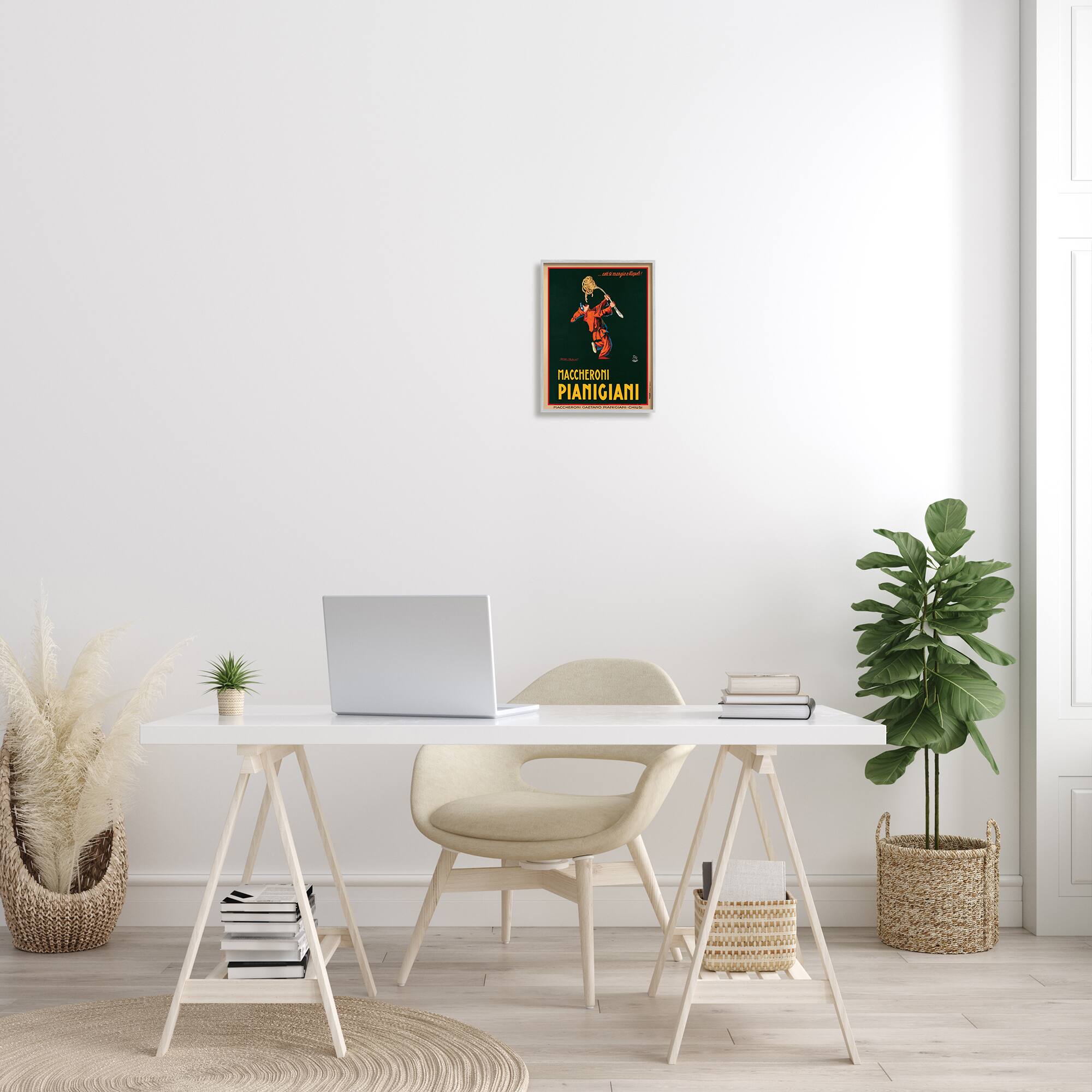 Stupell Industries Maccheroni Pianigiani Vintage Poster Wall Accent with Gray Frame