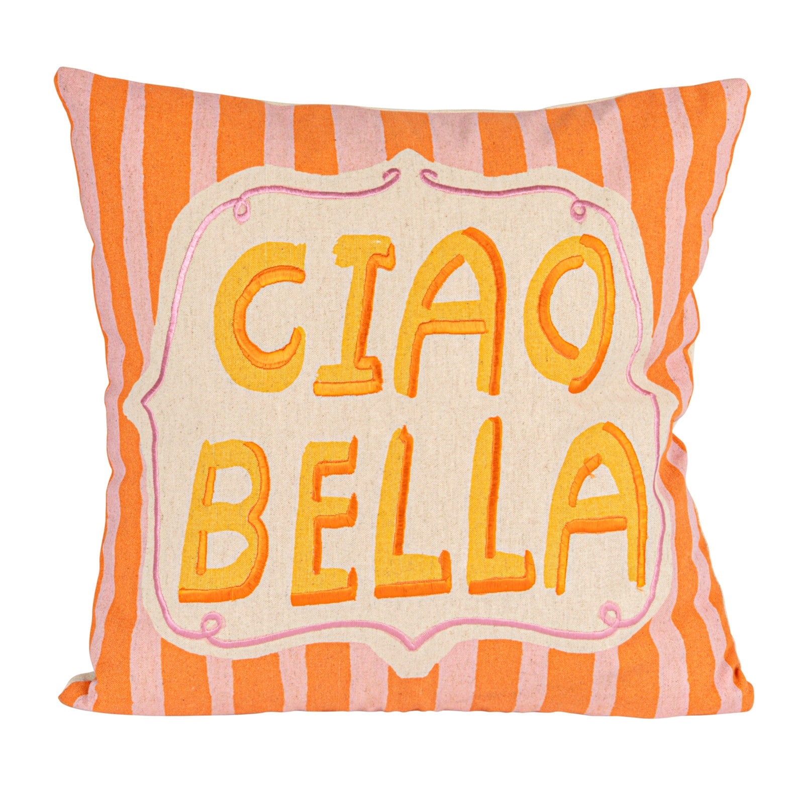 Hello Honey&#xAE; 18&#x22; Orange &#x26; Yellow Ciao Bella Accent Pillow