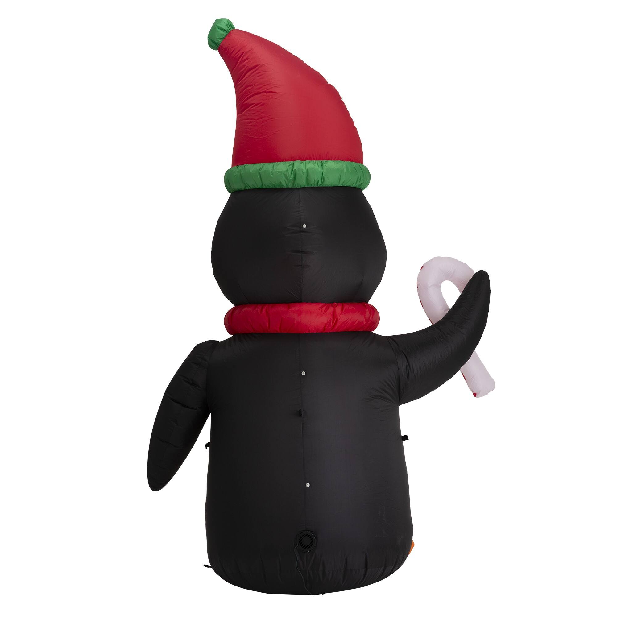 Glitzhome&#xAE; 8ft. Lighted Inflatable Penguin